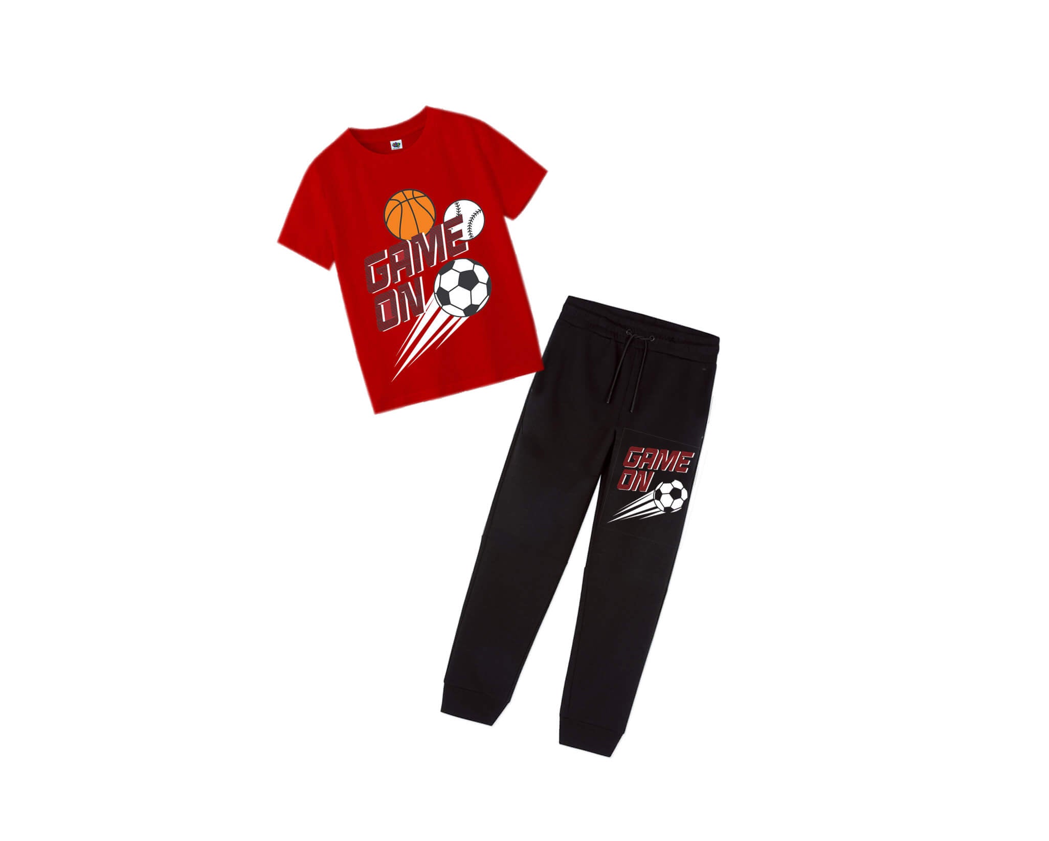 Game On Champ Tee &amp; Trouser - Red &amp; Black
