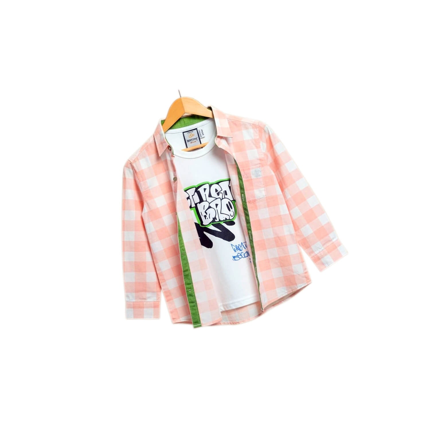 Get Ready Bro Twofer Double Casual Shirt - Peach