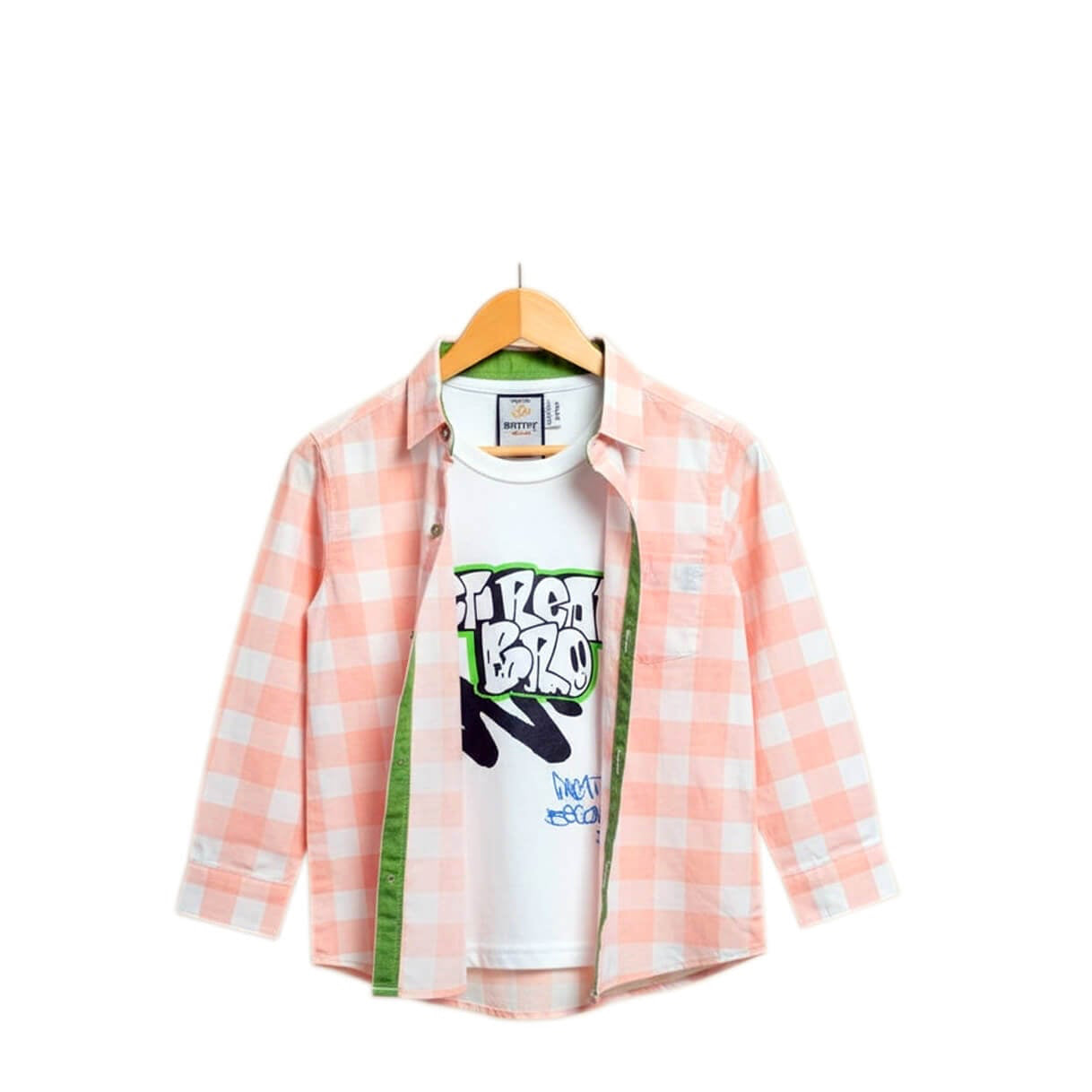 Get Ready Bro Twofer Double Casual Shirt - Peach