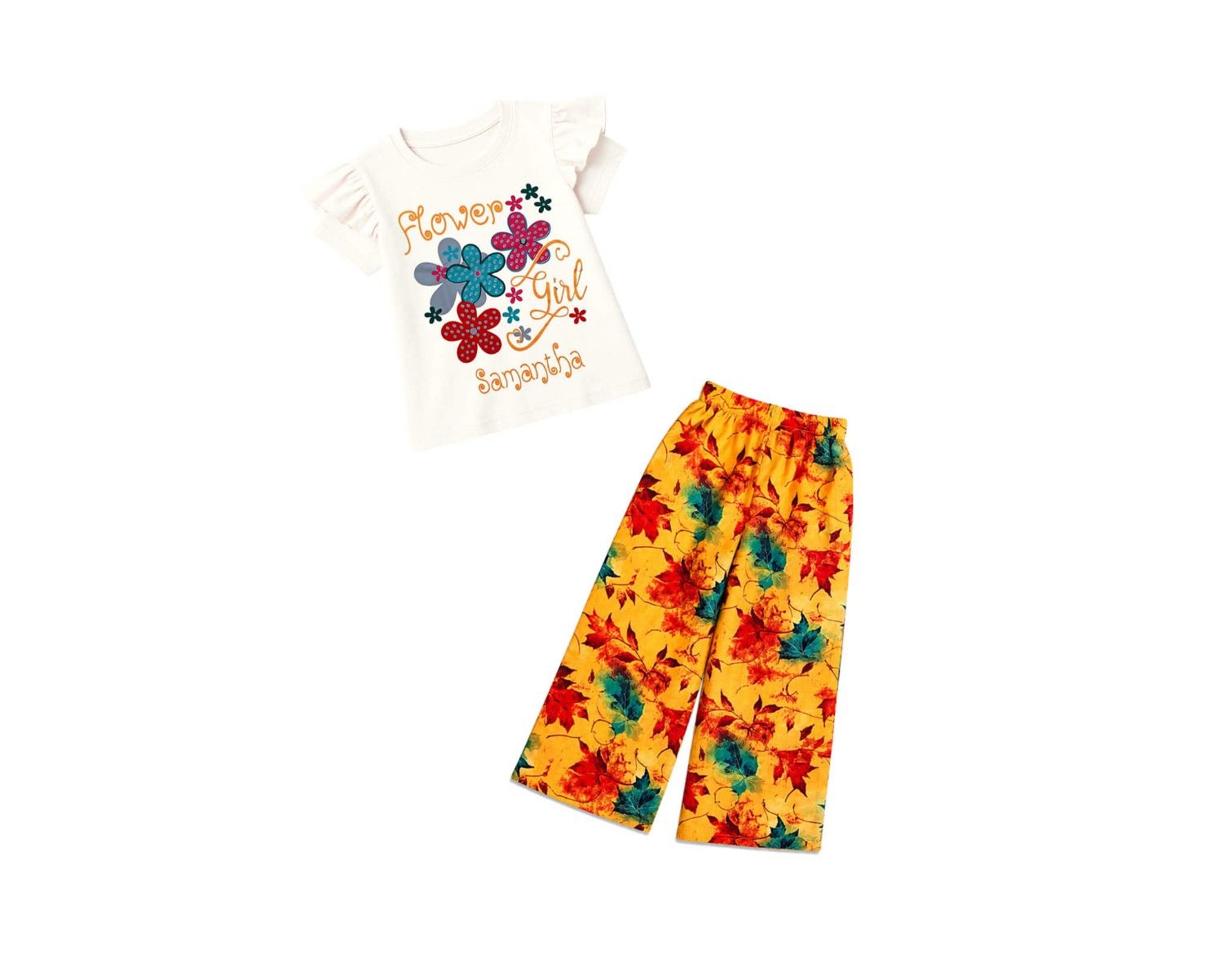 GirlFlowerFrillShirtHalfSleeveFlowerPrintedFlapperTrouser-White_Mustered_1