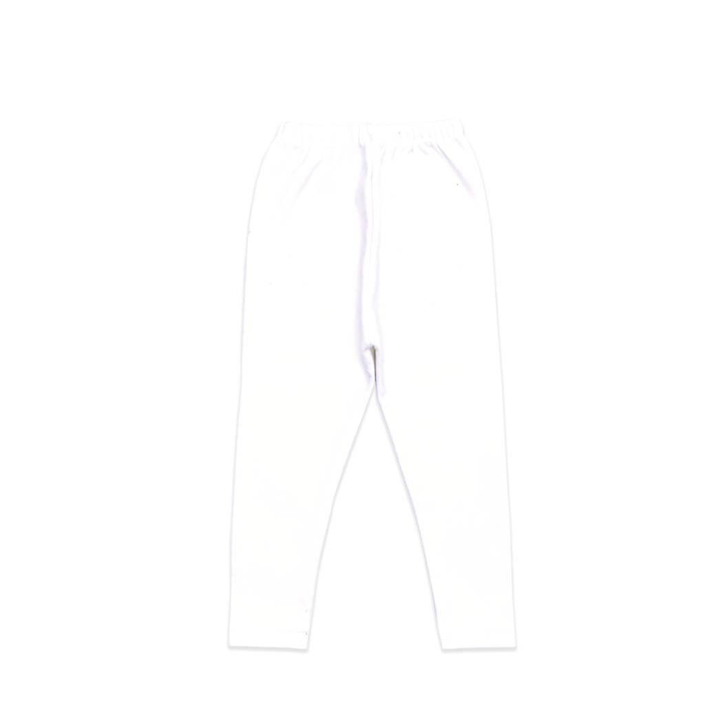 Girls Cotton Lycra Tights - White