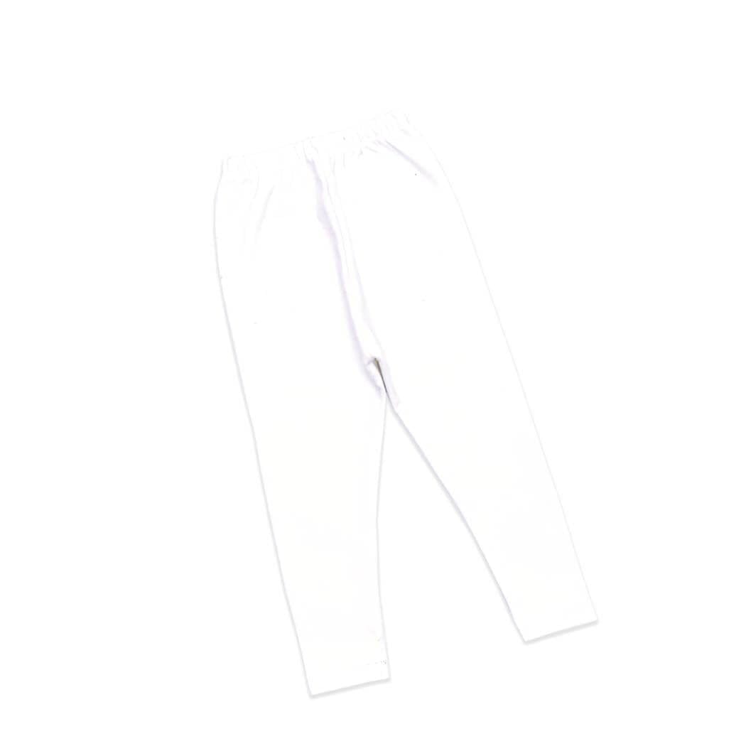 Girls Cotton Lycra Tights - White