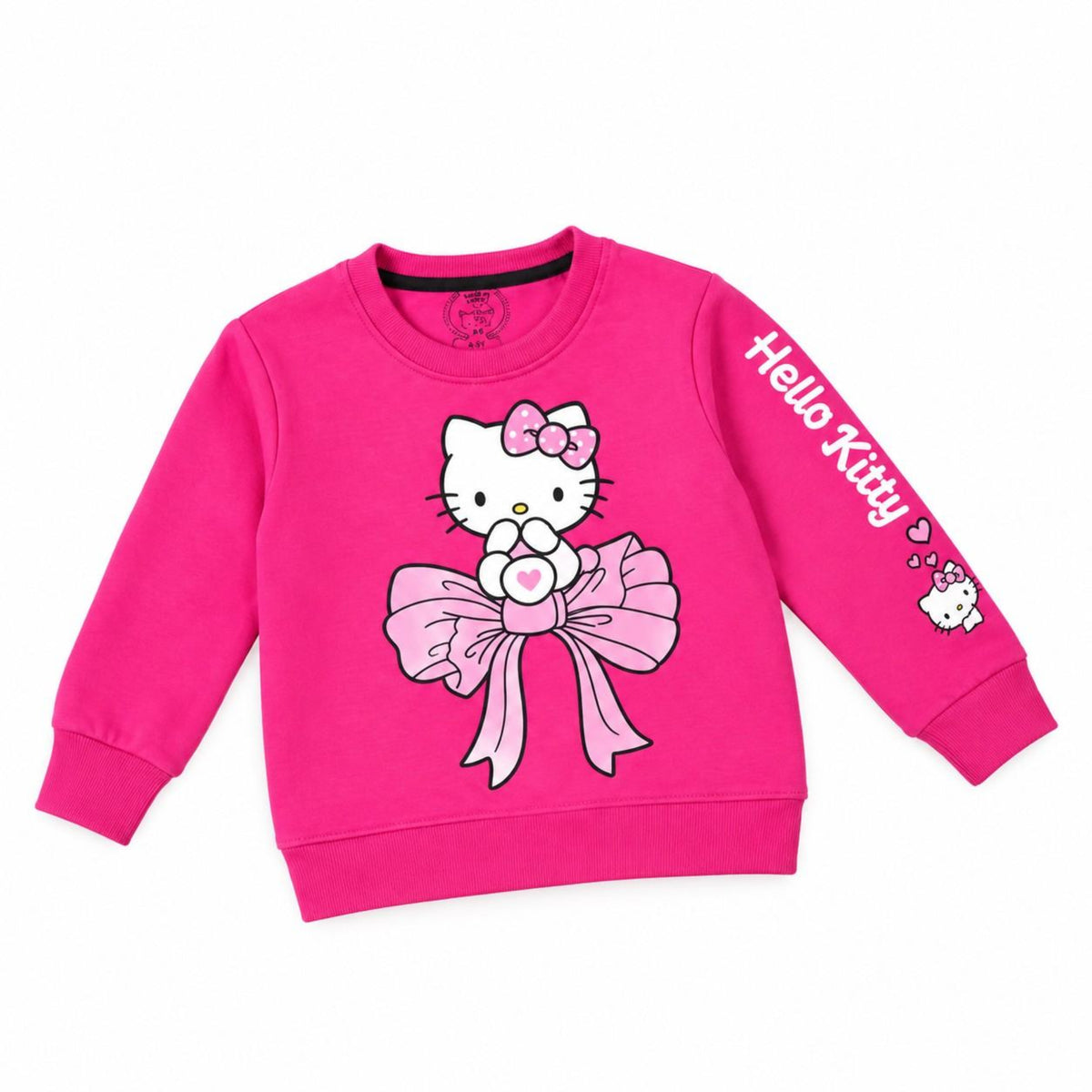 Girls Hello Kitty Bow Fleece Sweatshirt - Pink