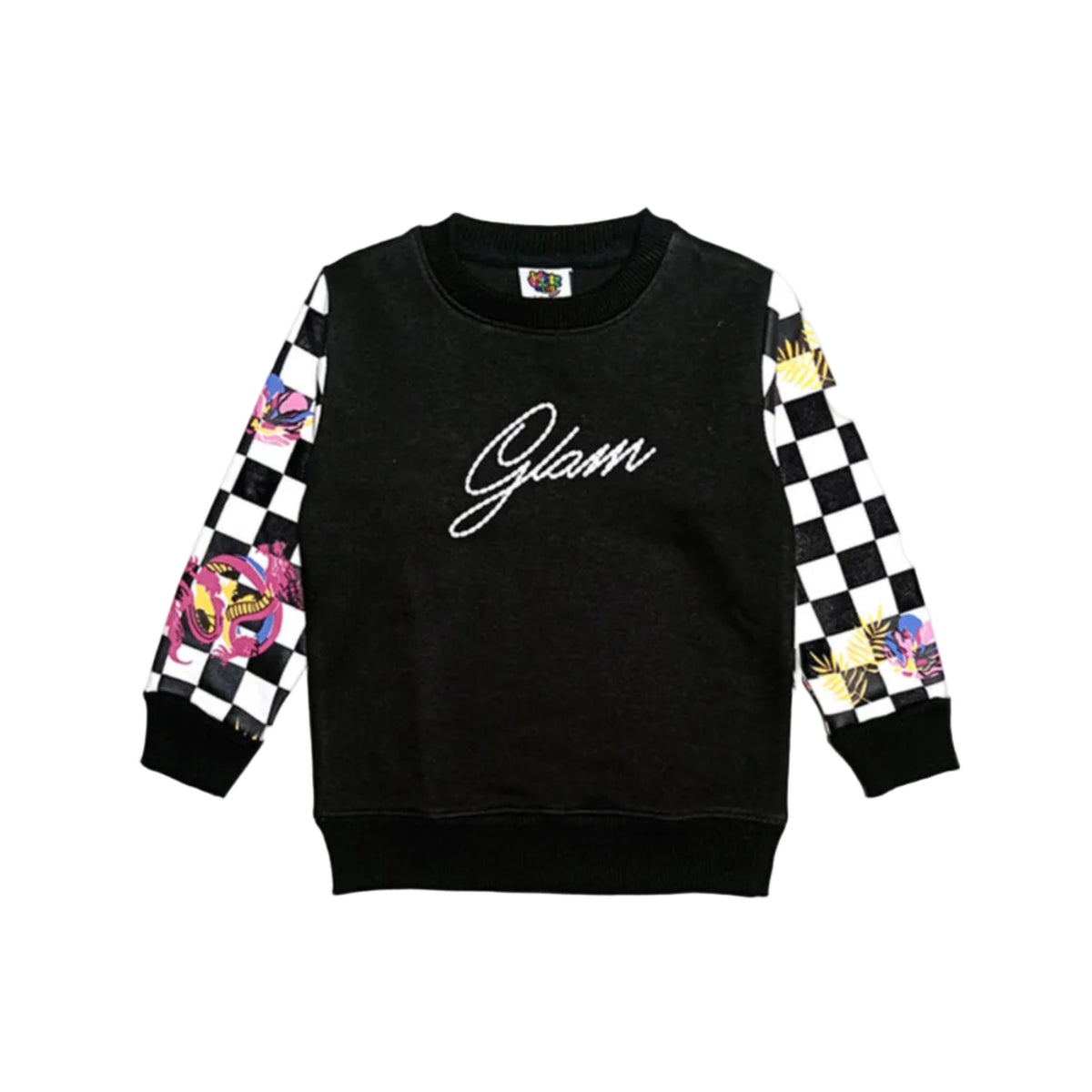 Glam-Chess-Style-Fleece-Sweatshirt-Black