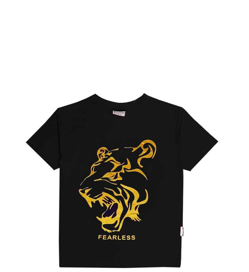 Golden Fearless Lion T-Shirt - Black
