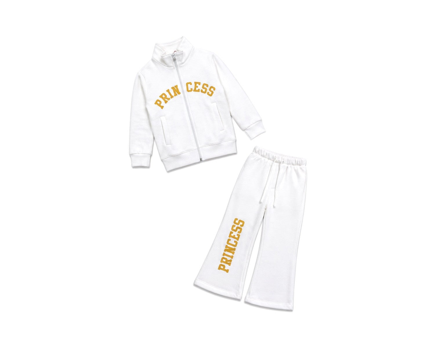 Golden Princess Fleece Tracksuit - White-1