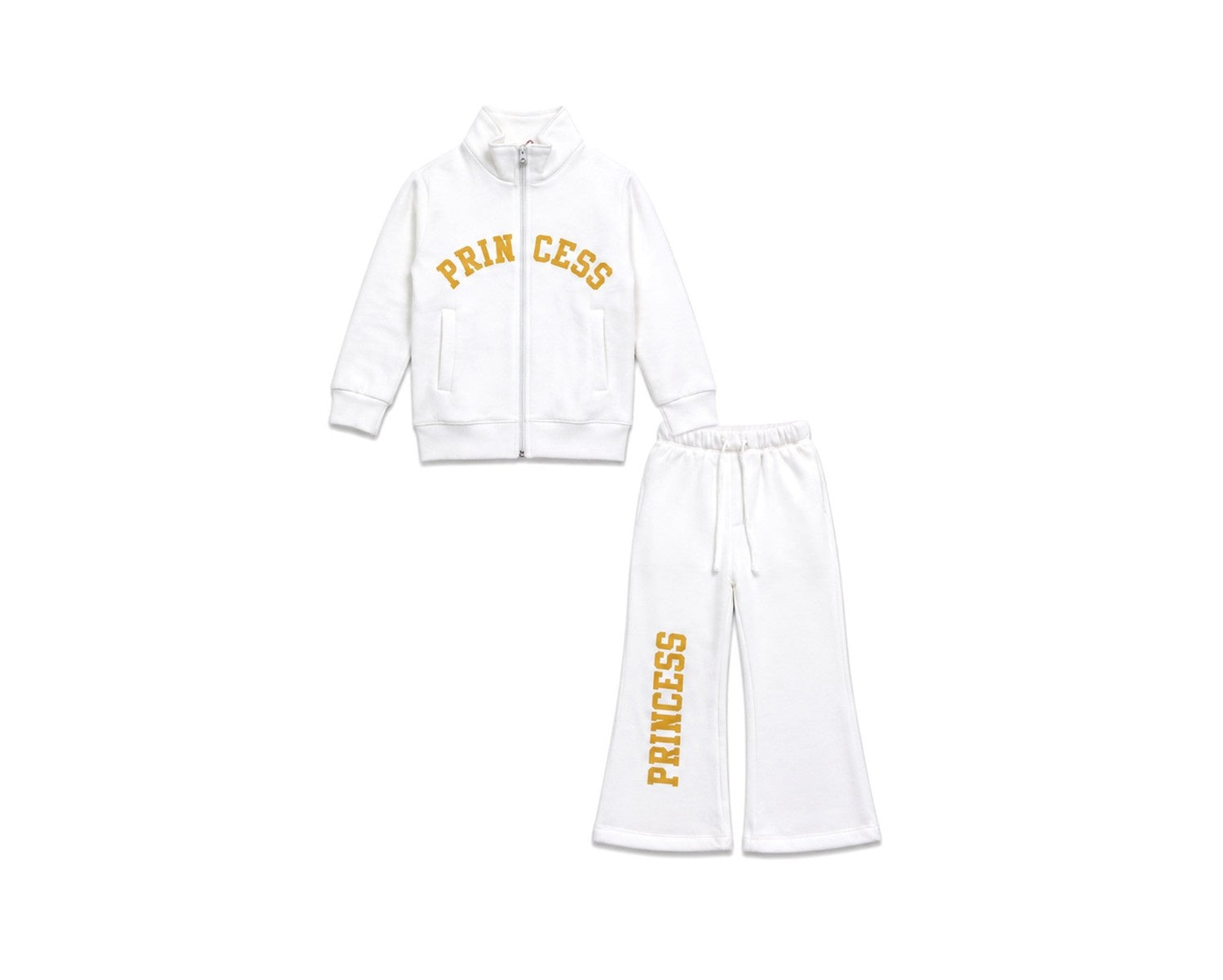 Golden Princess Fleece Tracksuit - White