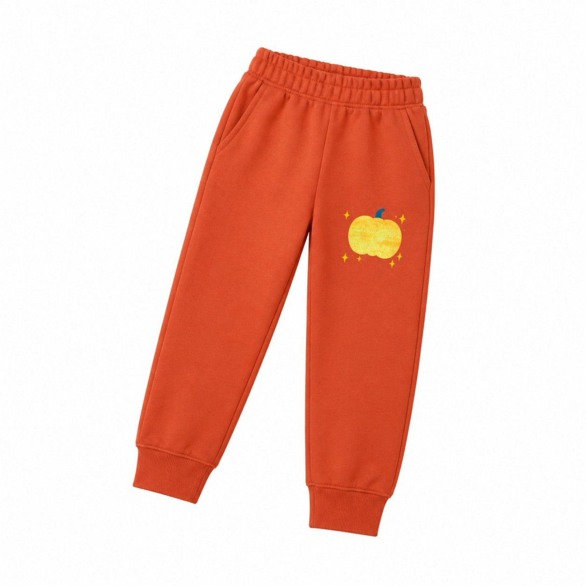 Golden Sequins Pumpkin Fleece Trouser - Rust