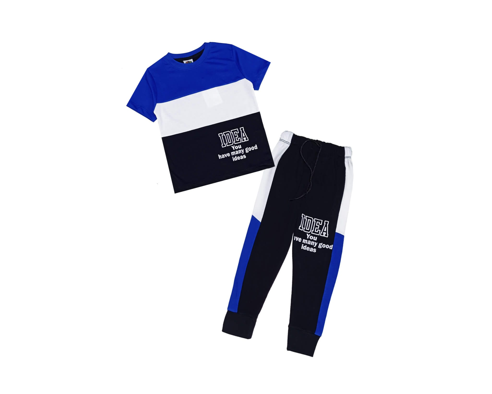 Good Ideas Penal Tee &amp; Trouser Royal White &amp; - Black