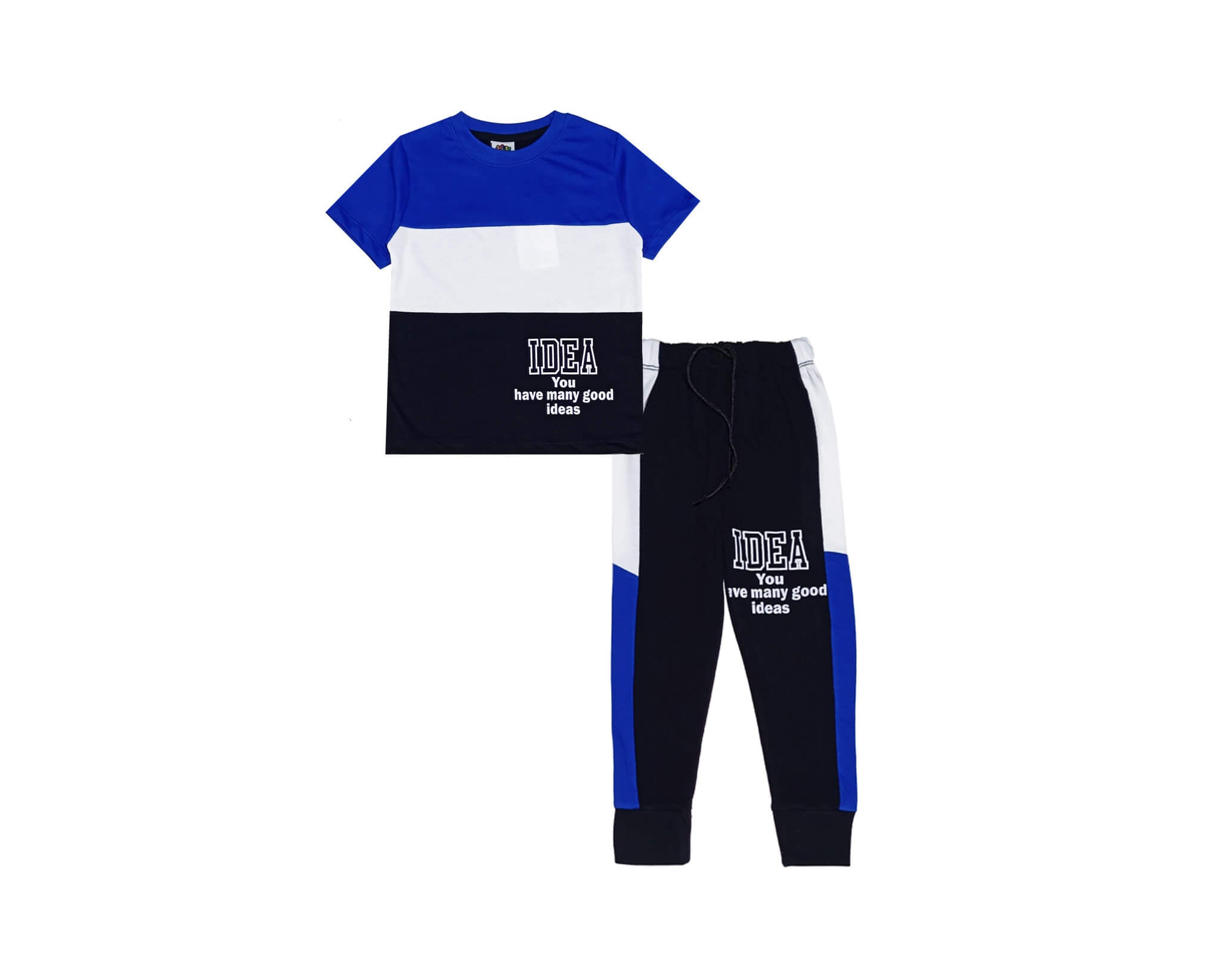 Good Ideas Penal Tee &amp; Trouser Royal White &amp; - Black