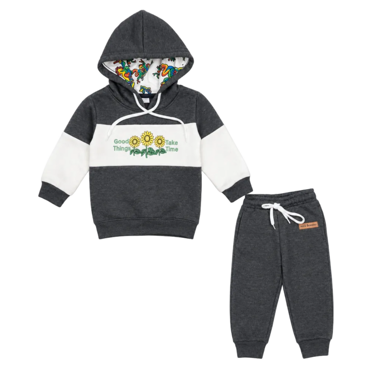 Good Things Fleece Tracksuit  Charcoal