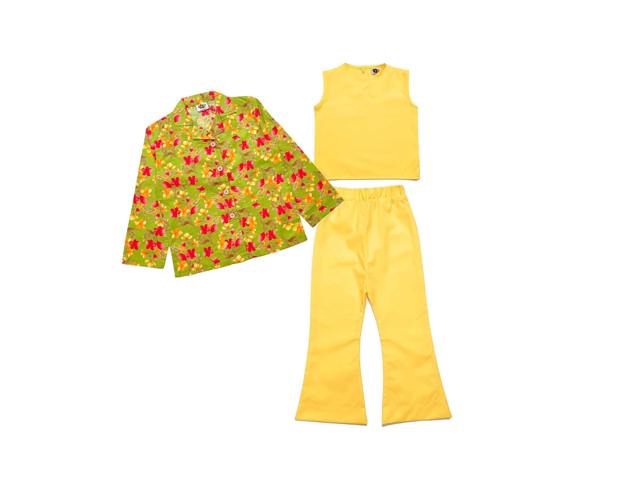 GracefulRedRossesFullSleeveCoatInner_Trouser-Green_Yellow_1