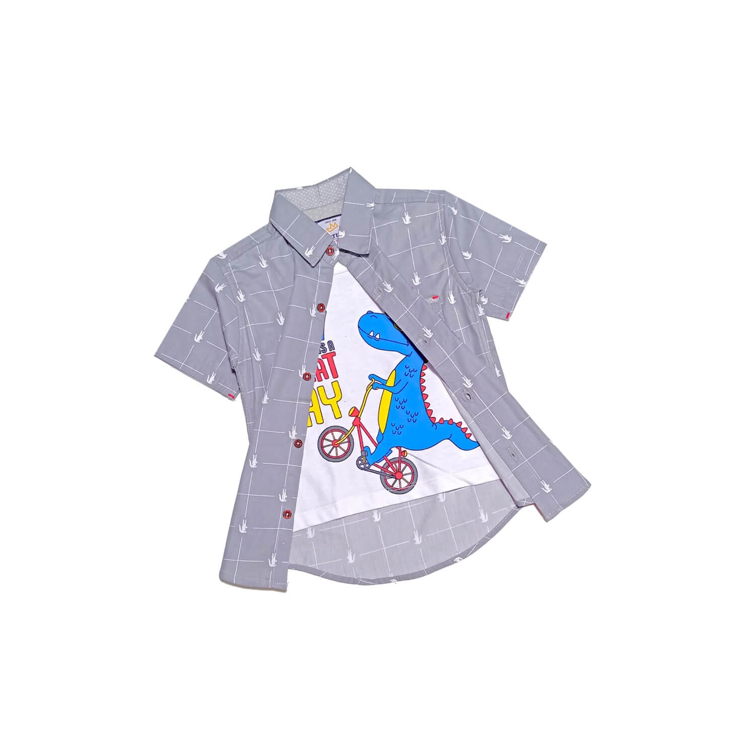 Great Day Crocodile Towfer Casual Shirt - Dark Light Grey