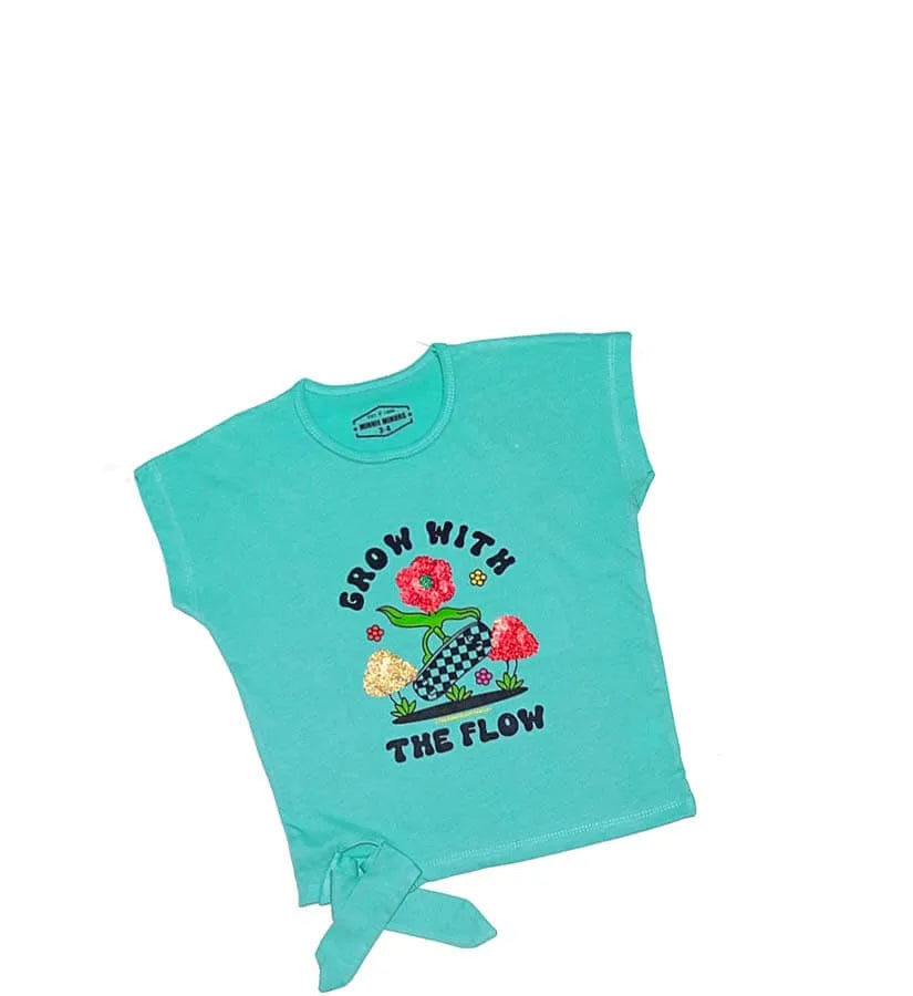 Grow With The Flow Sequins Tee Shirt - Sea Green