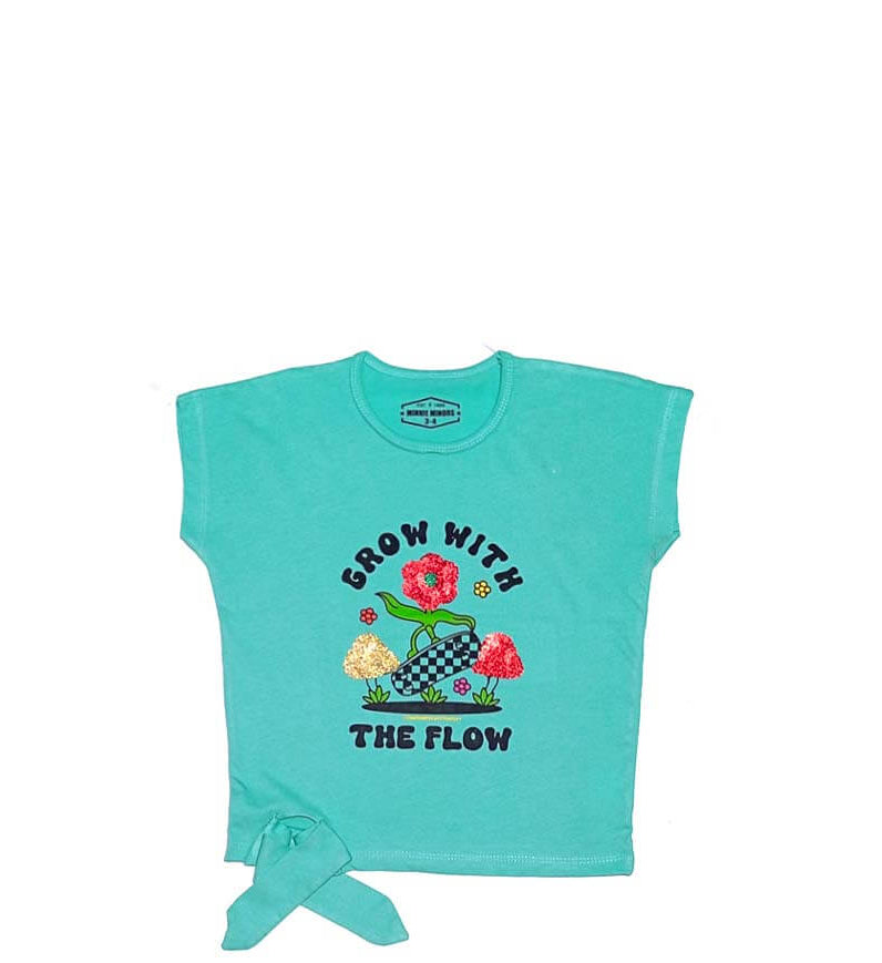 Grow With The Flow Sequins Tee Shirt - Sea Green