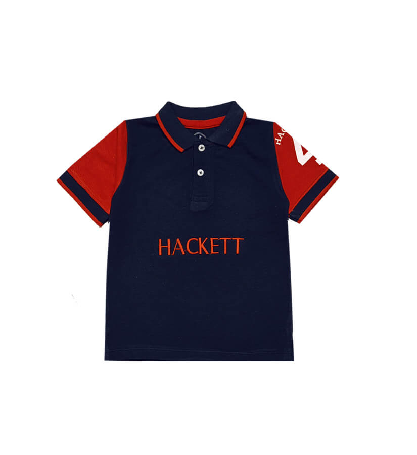 Hackett4RedPenalSleevePoloShirt-NavyBlue