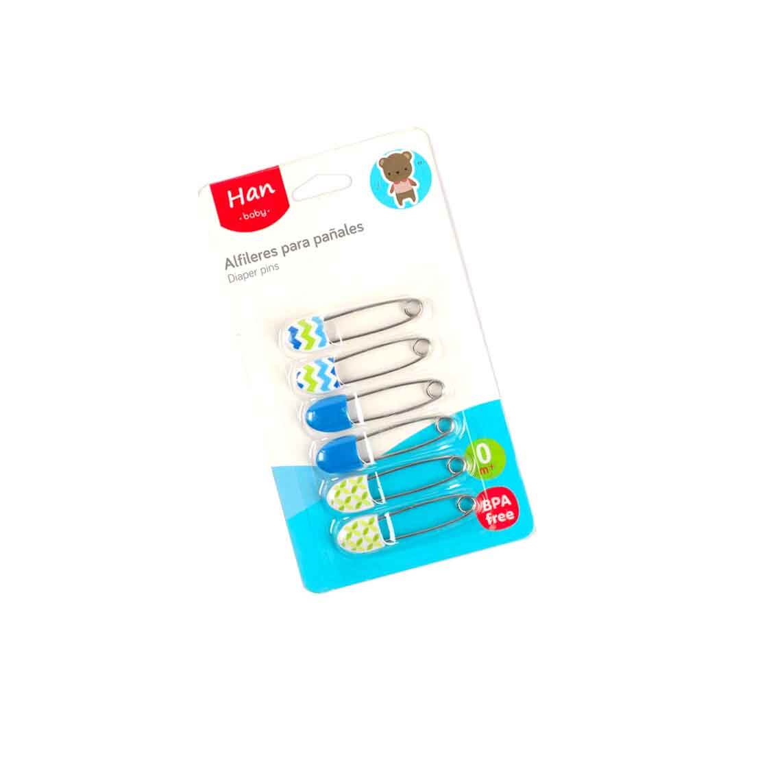 Han Baby Multi-purpose Baby Safety Pin Pins 6 Pcs - Multi Blue
