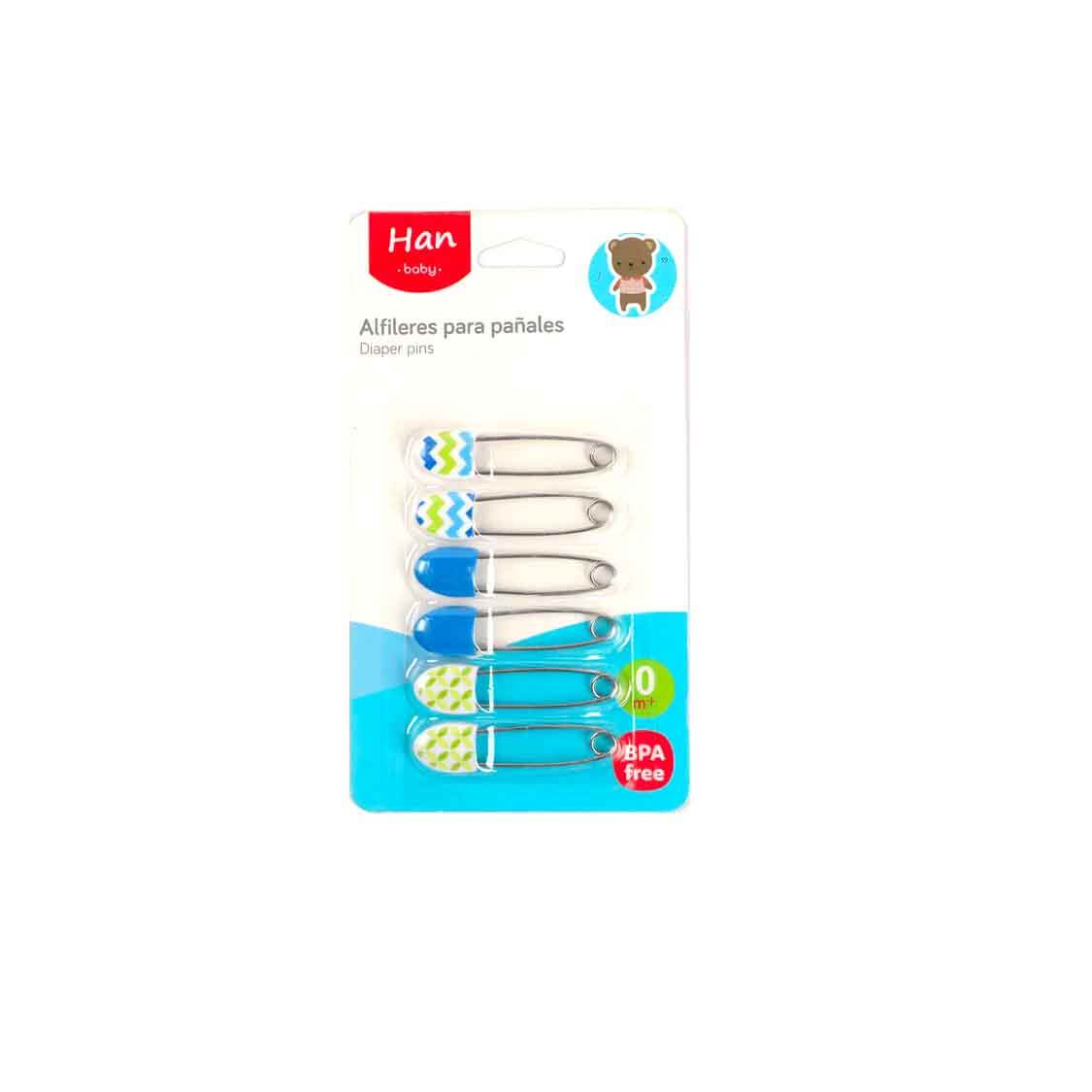 Han Baby Multi-purpose Baby Safety Pin Pins 6 Pcs - Multi Blue