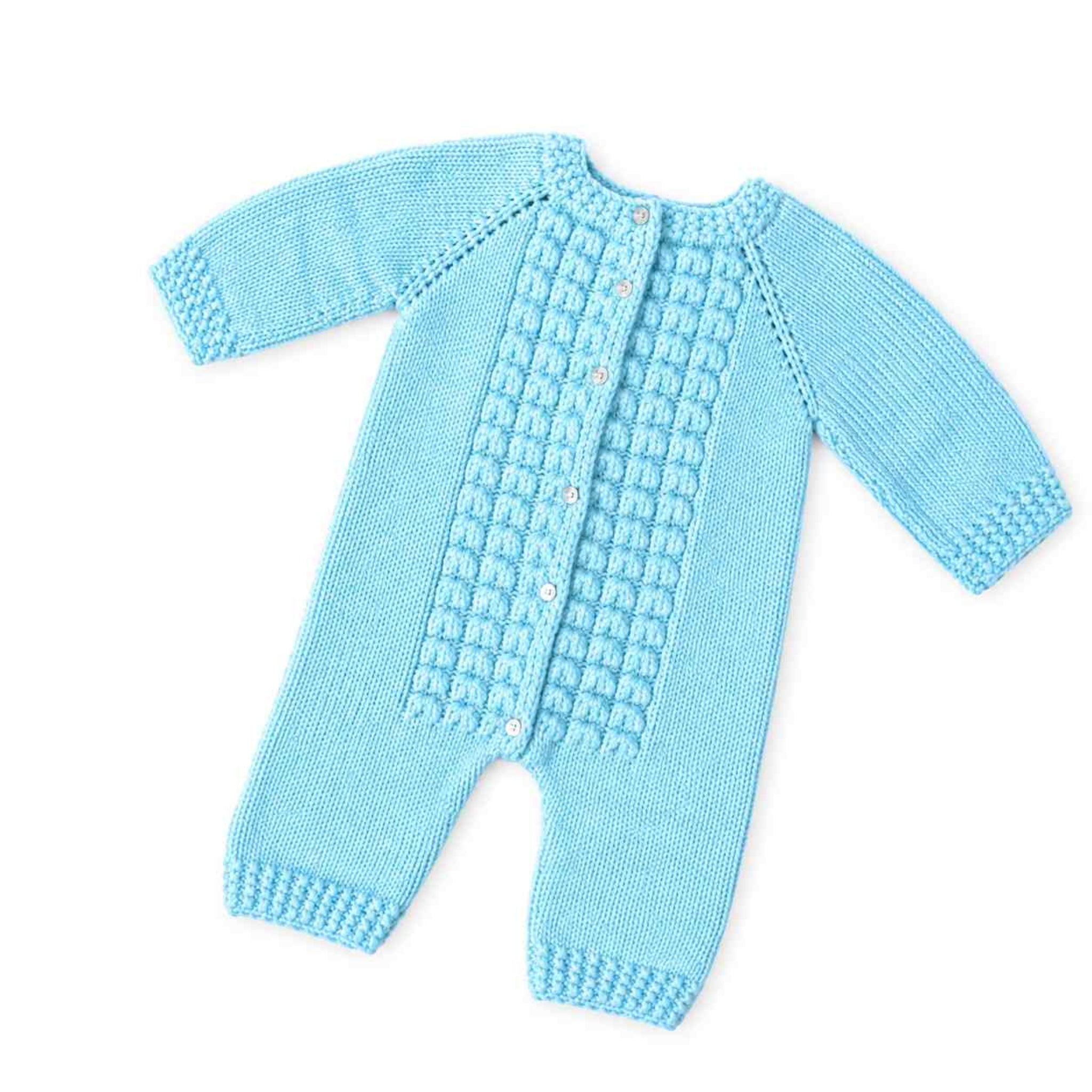 Hand Mate Wool Cute Baby  Romper- Light Blue