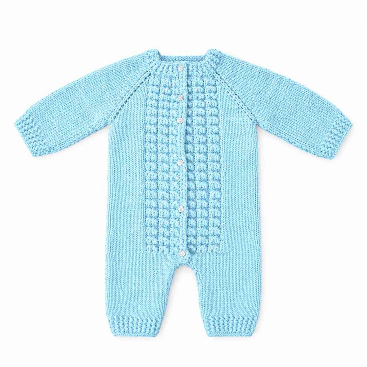 Hand Mate Wool Cute Baby  Romper- Light Blue