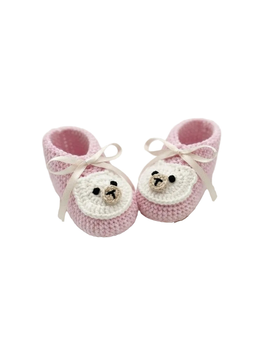 Handmade Baby Bear Booties - Soft Purple