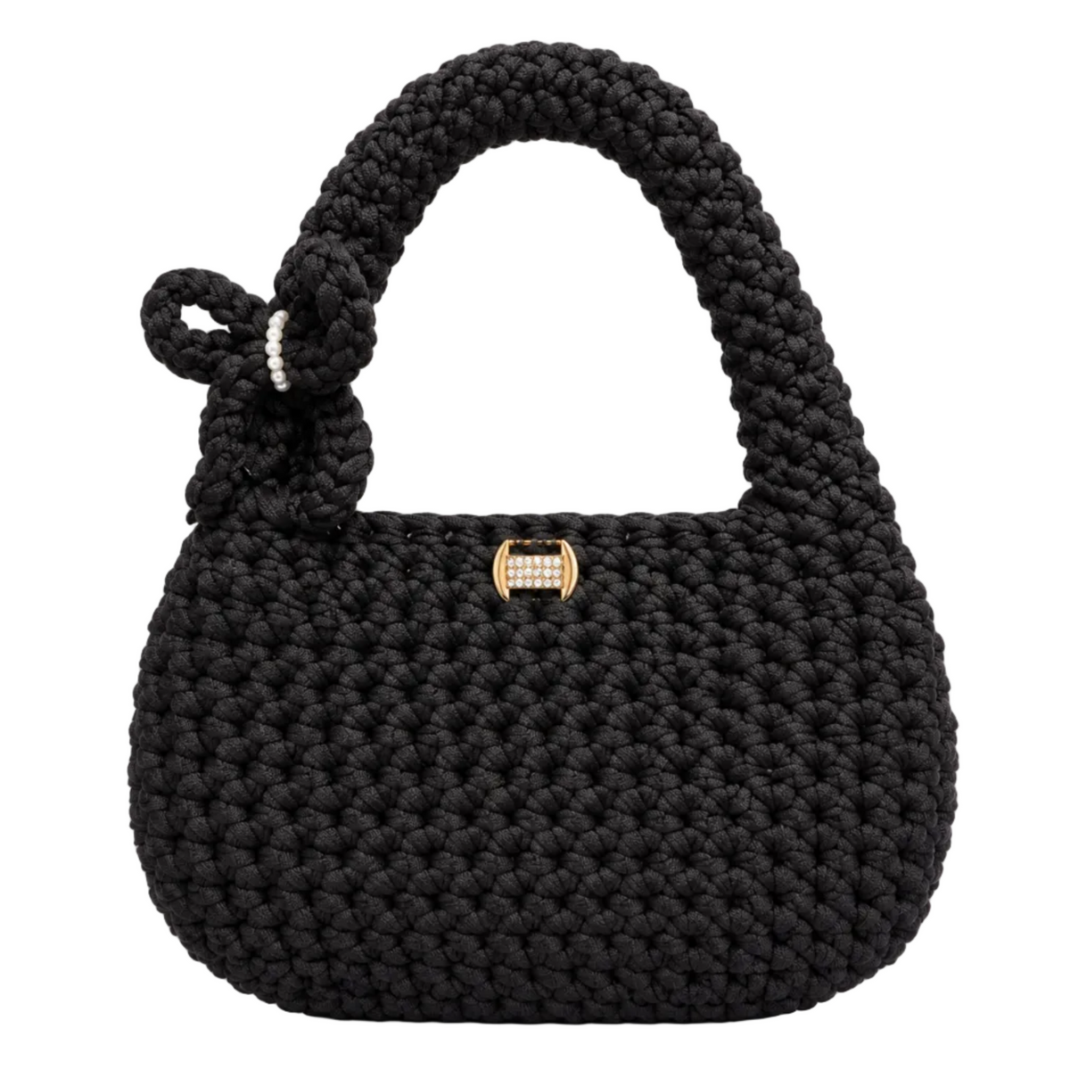  Handmade Lavender Crochet Handbag with Pearl Detail-Lavelle Bloom.,