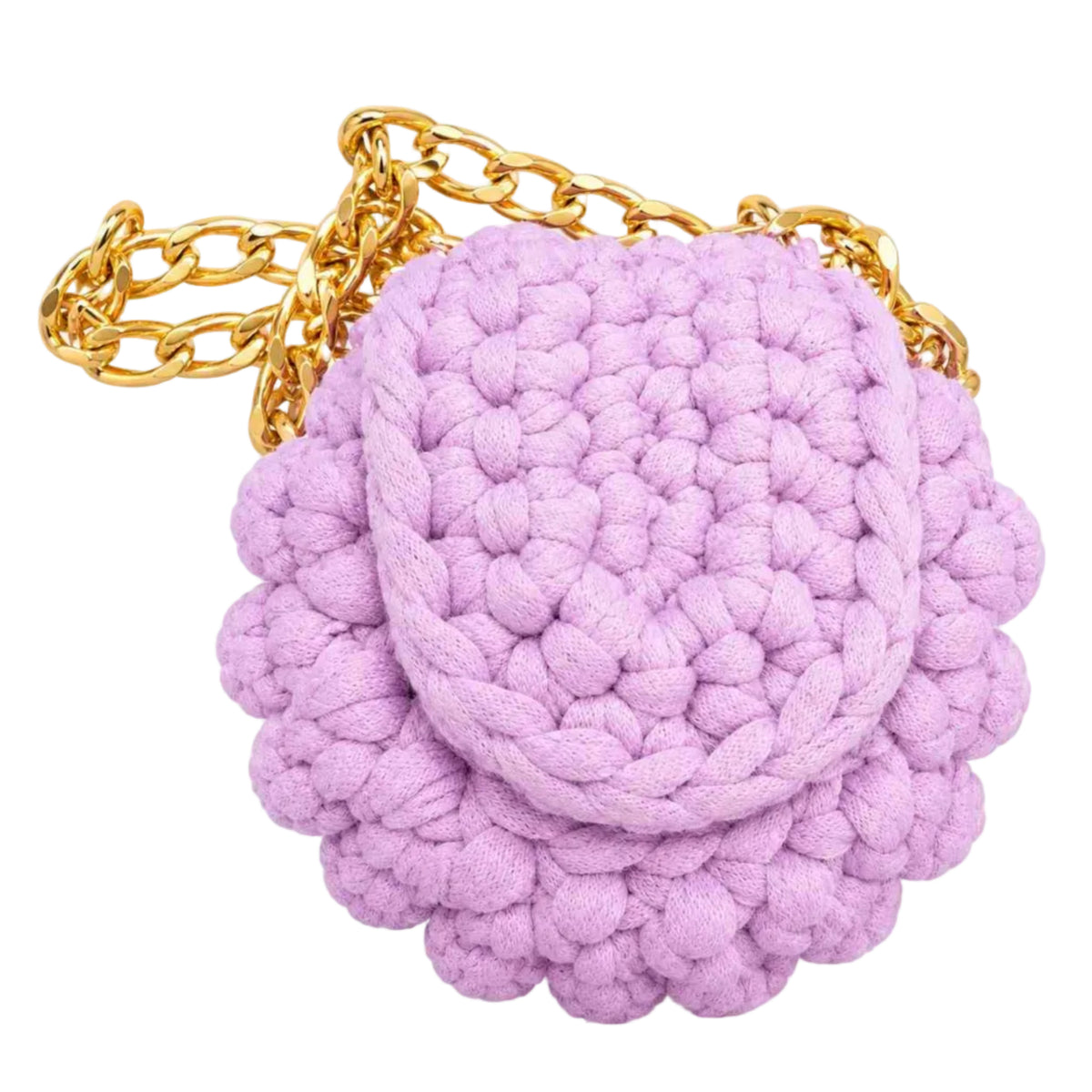 Handmade Lavender Crochet Handbag with Pearl Detail-Lavelle Bloom 2