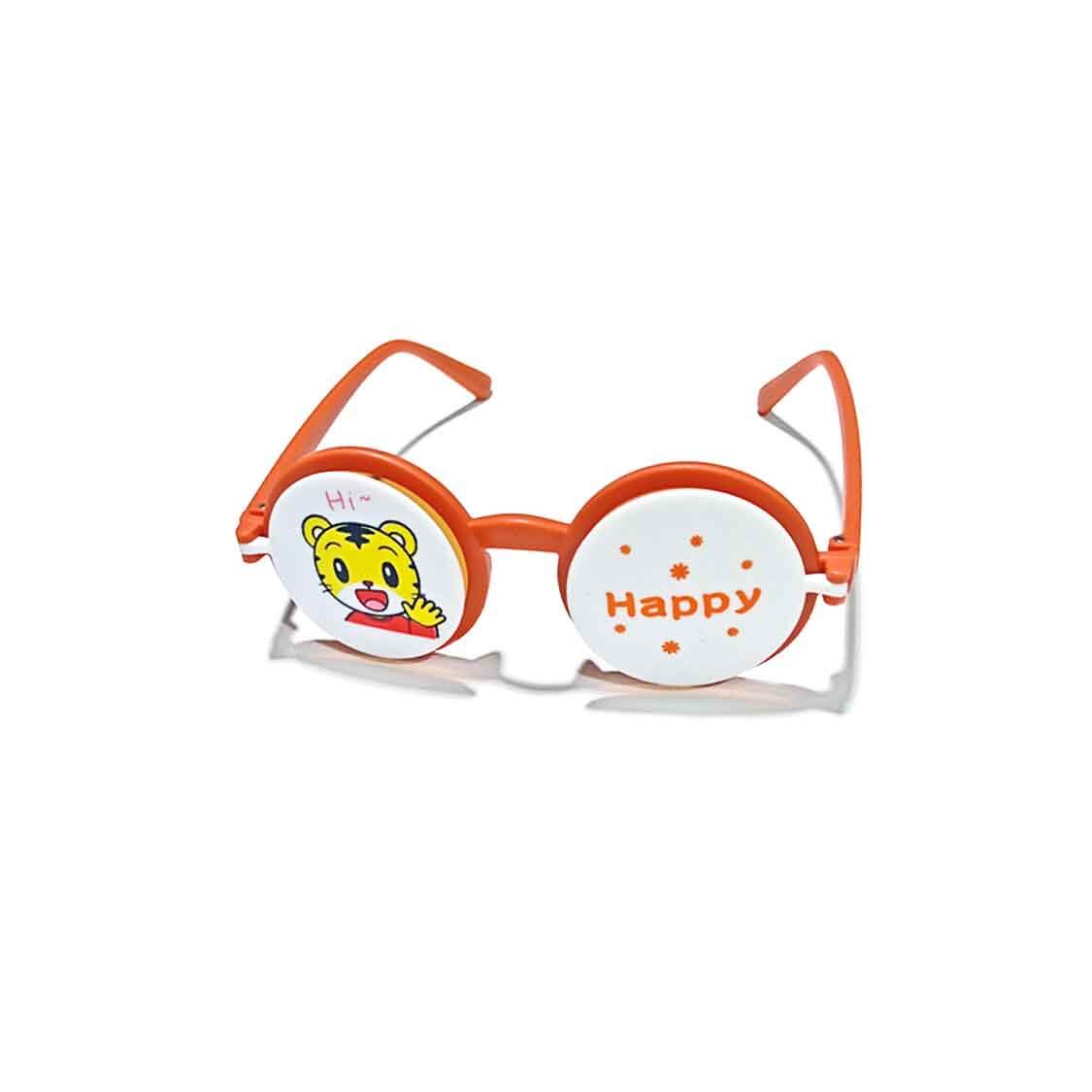Happy Bear Round Flip Sunglasses - Orange