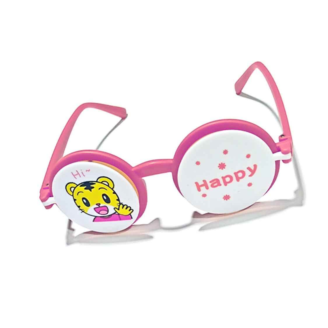 Happy Bear Round Flip Sunglasses - Pink
