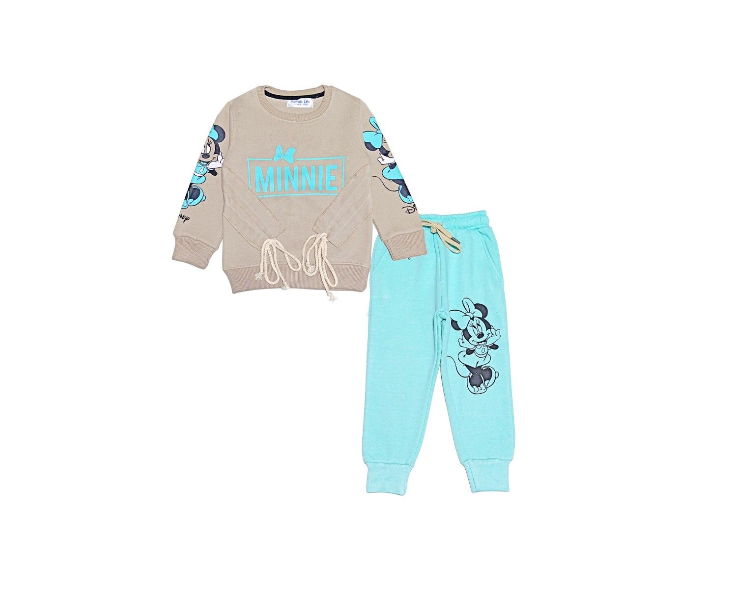 Happy Minnie Fleece Tracksuit - Skin & Aqua
