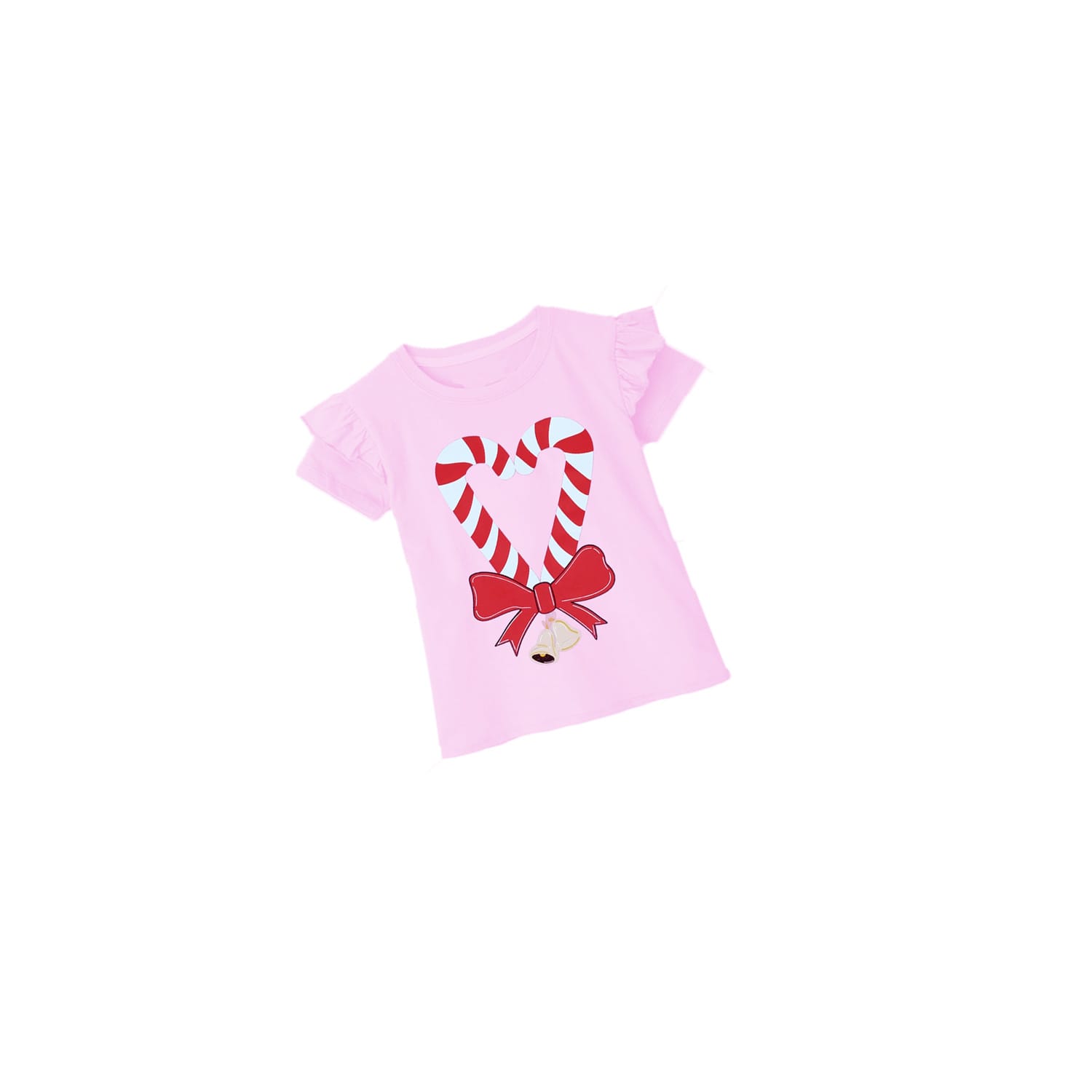 Heart Knot Bow Tee Shirt - Baby Pink
