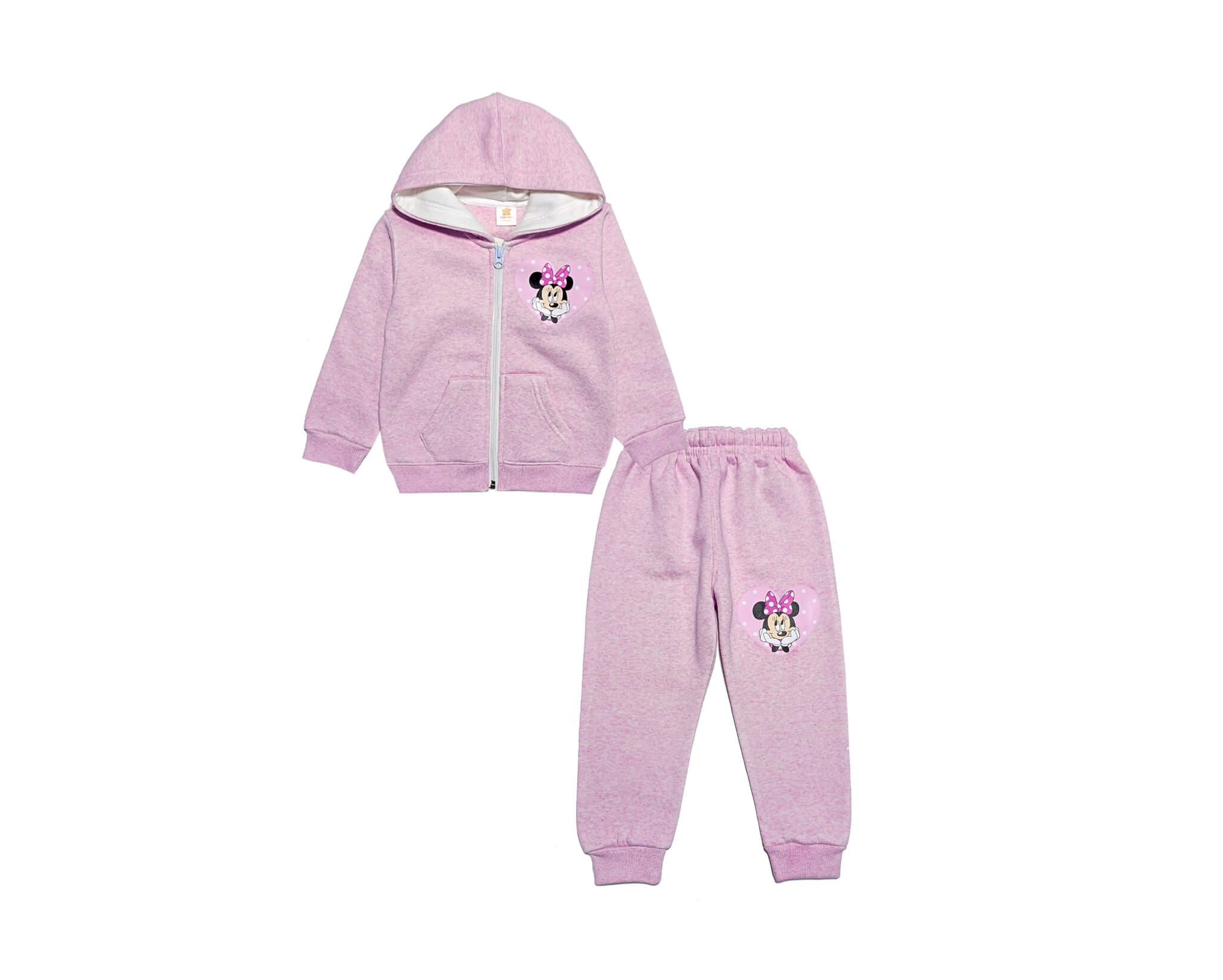 Heart Mini Milan Shades Fleece Hoodie Tracksuit - Baby Pink