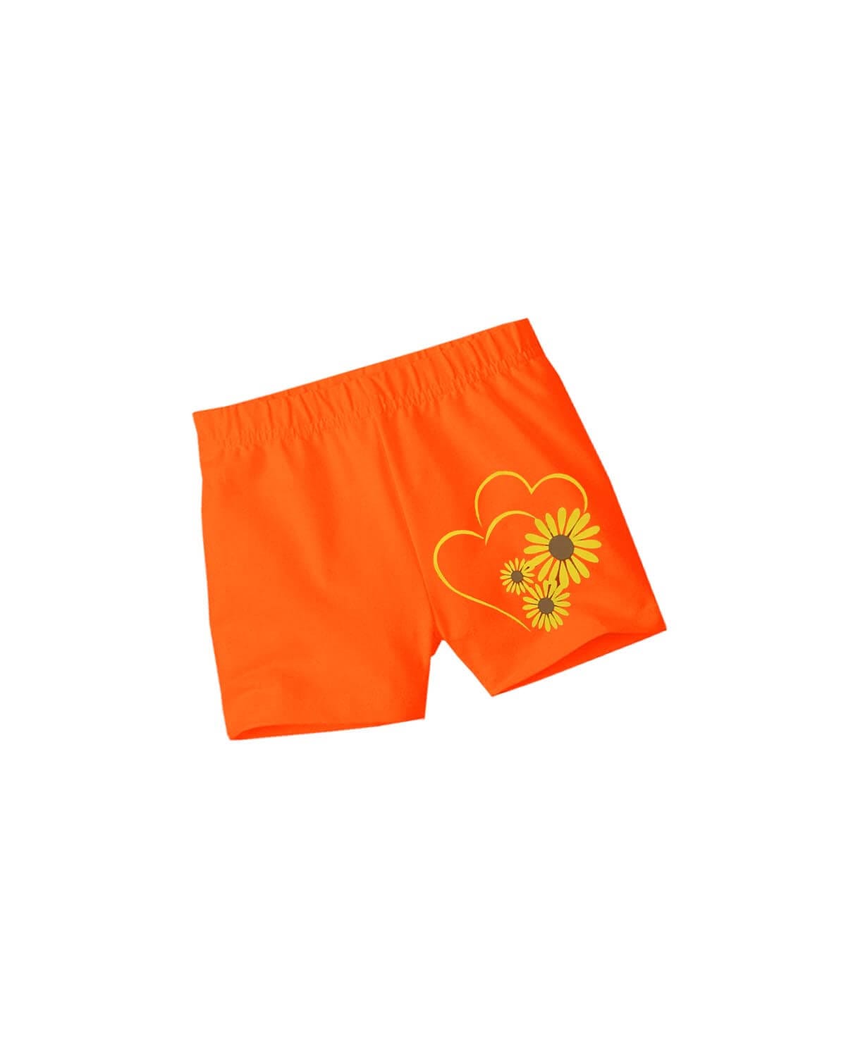Hearts Sunflowers Cotton Short - Orange
