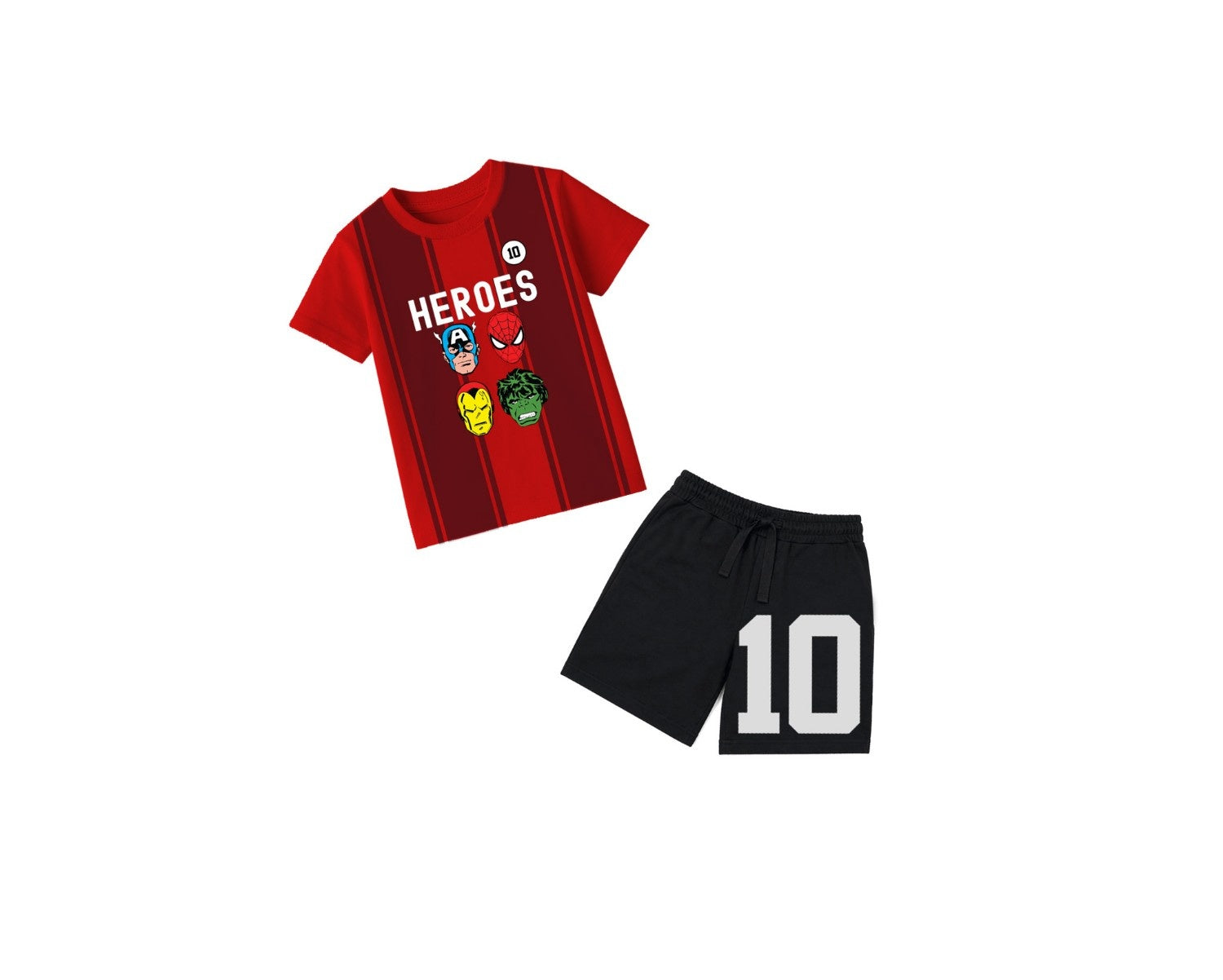 HeroesLogoWithStripsTee_Short-Red_Black_2