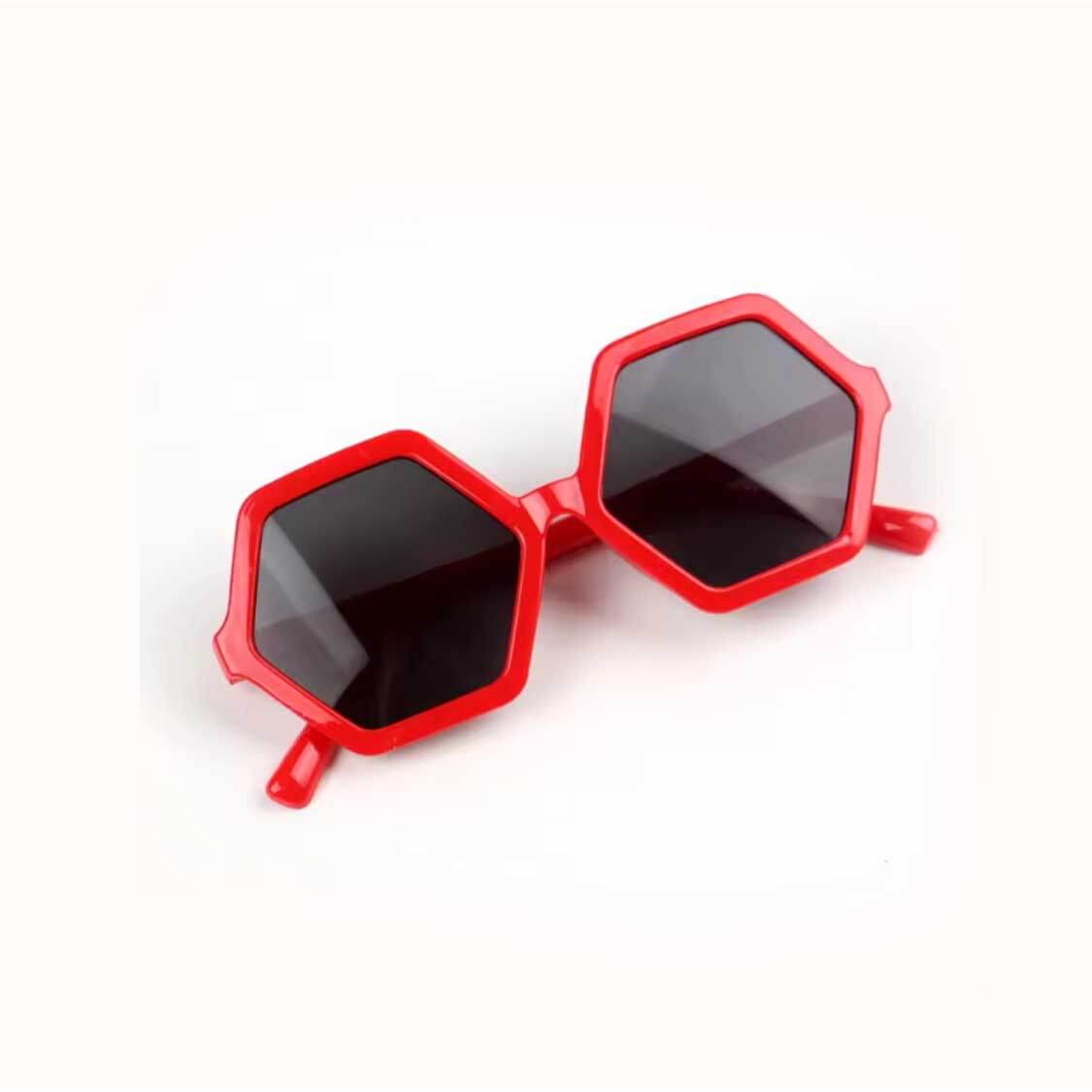 Hexagone Shape Sunglasses for kids - Red