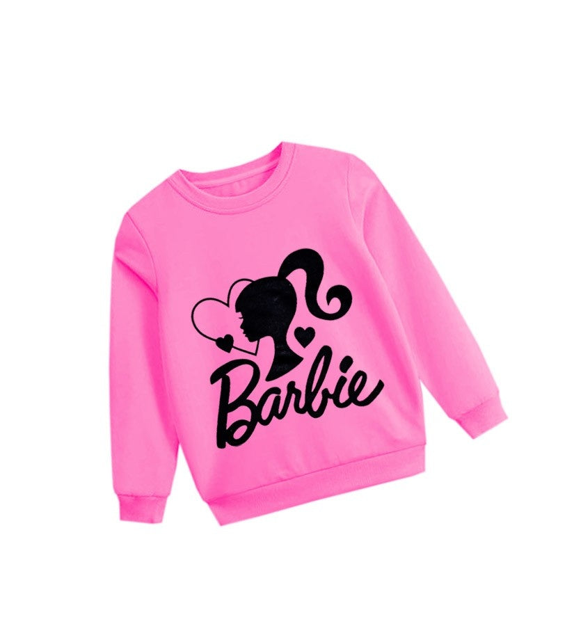Hey Barbie Fleece Sweatshirt Pink1