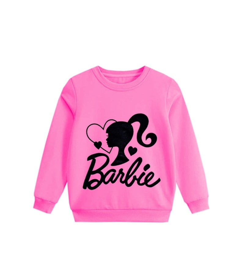 Hey Barbie Fleece Sweatshirt Pink 
