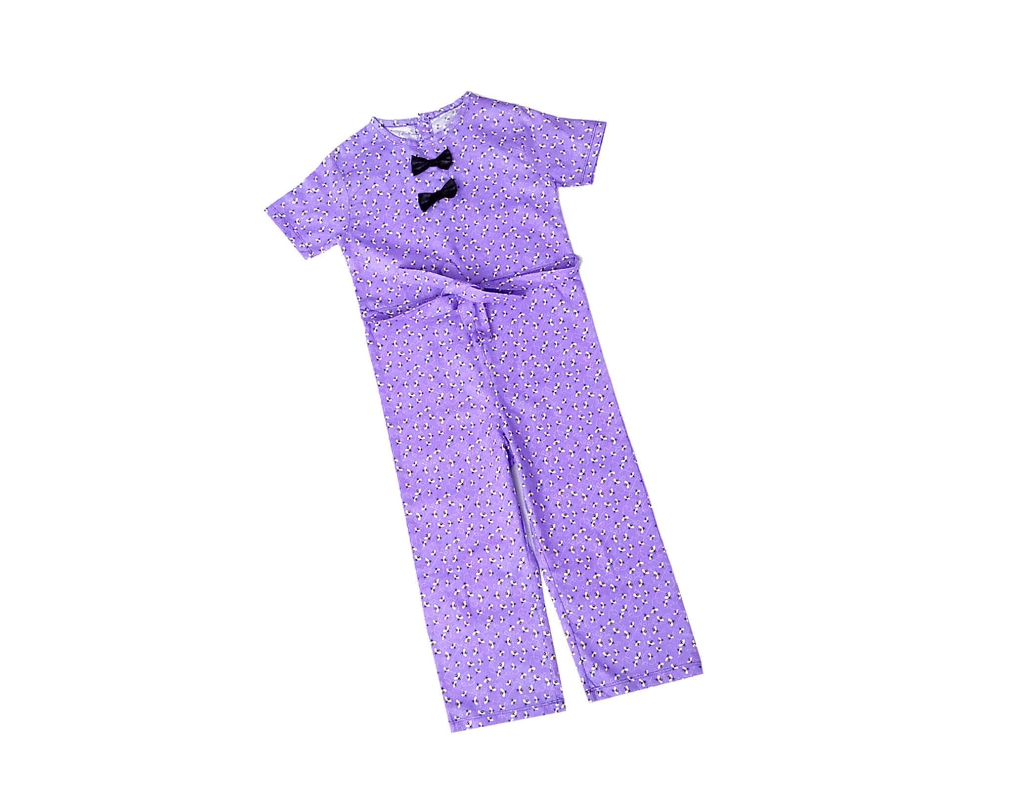 Honey Bee Short Sleeves Jumpsuit - Lilac