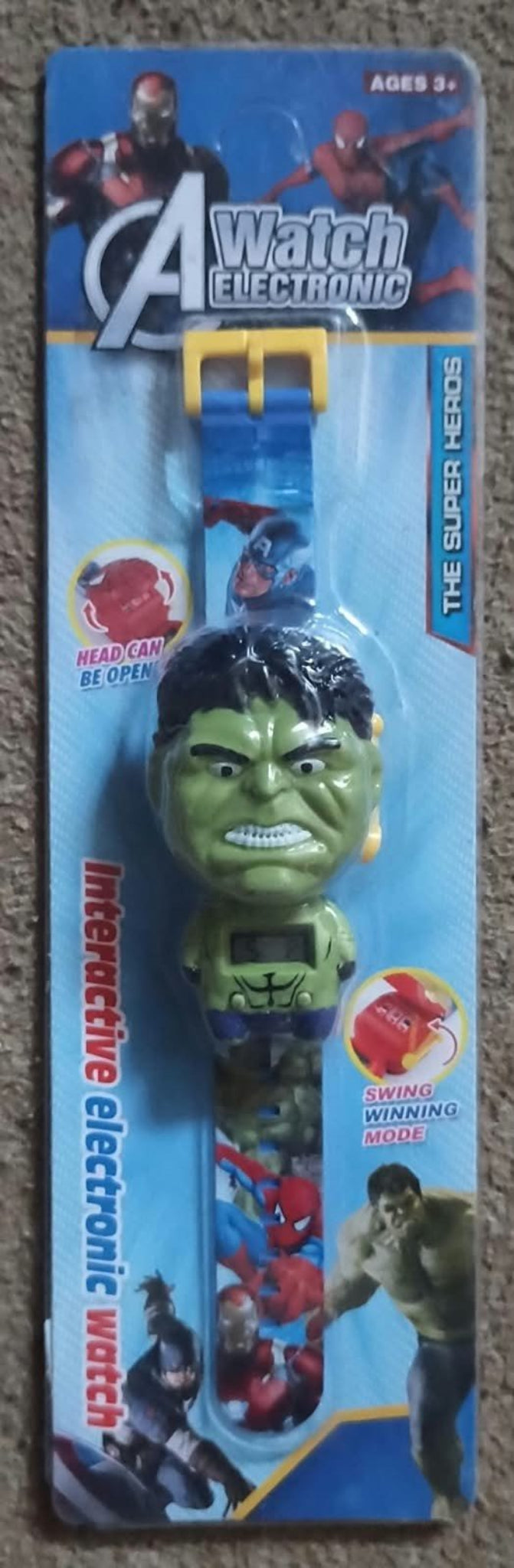 Hulk 3D Character Shaped Digital Watch - Green