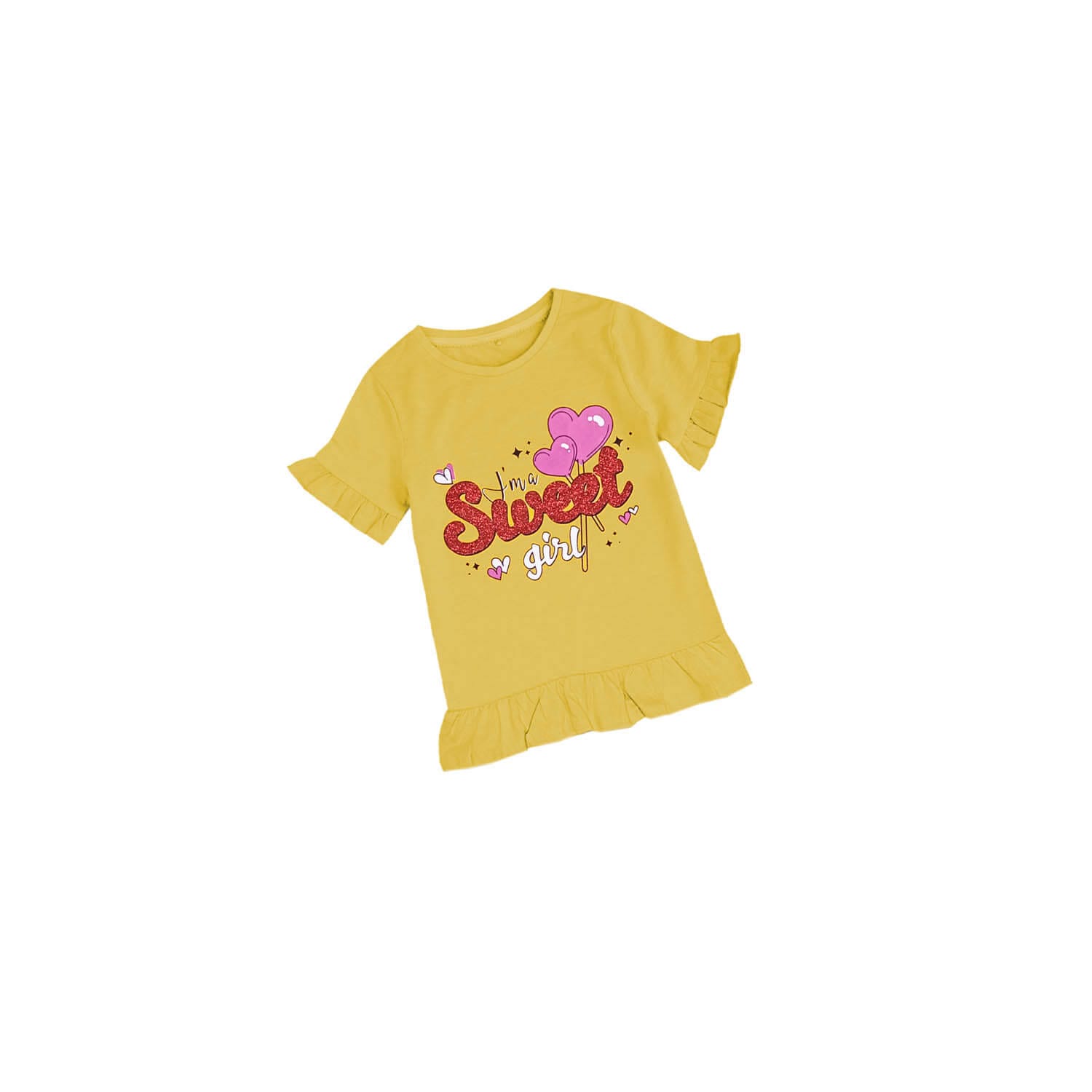 I Am Sweet Girl Tee Shirt - Mustard