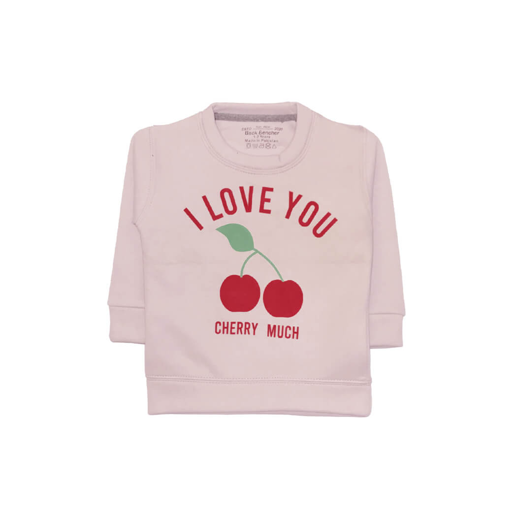 I Love Cherry Fleece Sweatshirt - Light Cherry