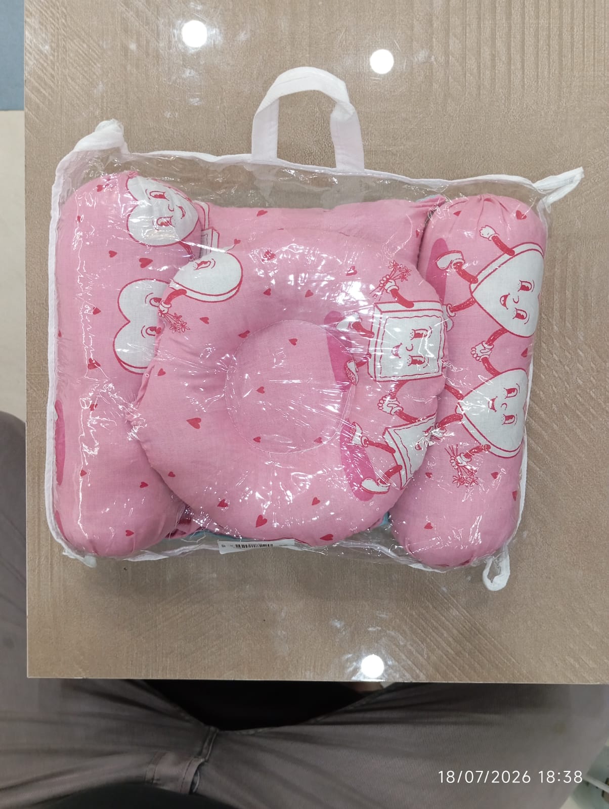Baby Pillow - Pink Hearts
