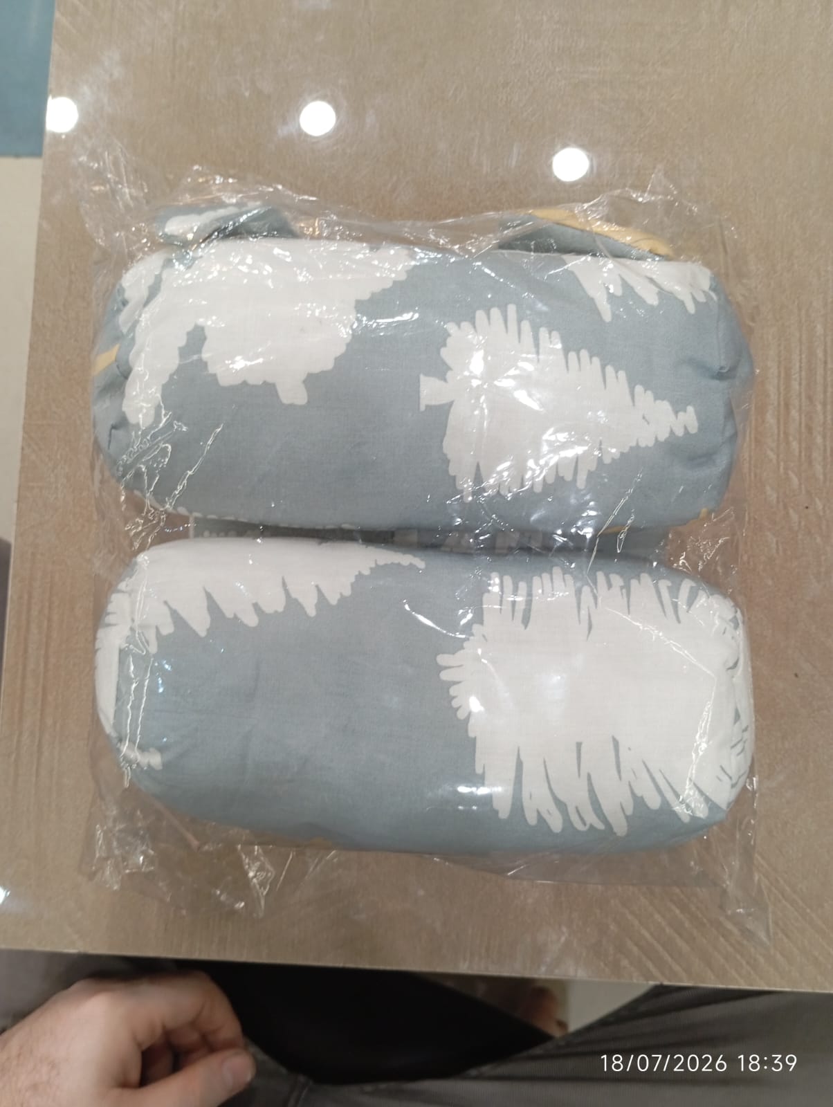Baby Pillow - Grey Leaf