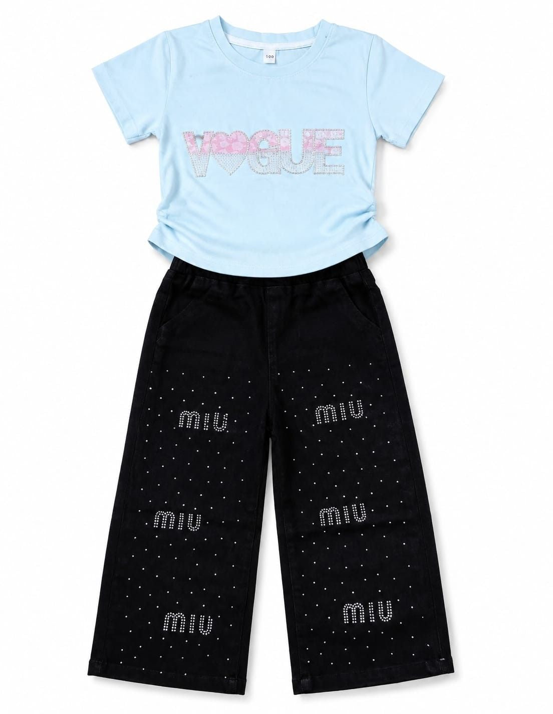 Vogue Stone TShirt With Embellish Pent