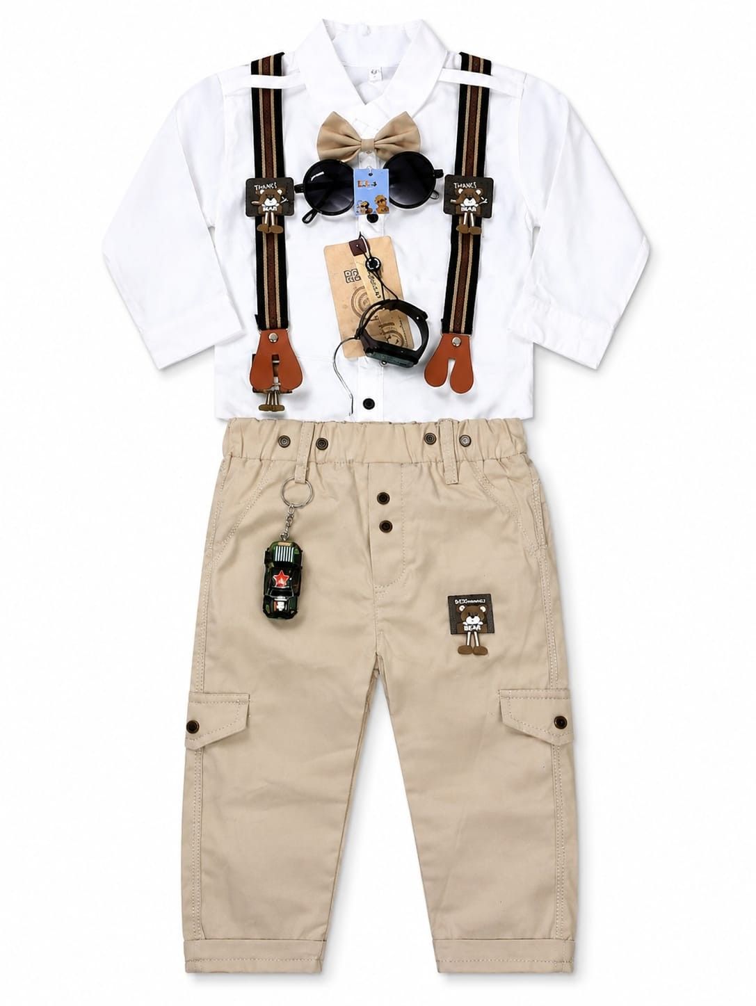 Bear Galace Bow Casual Shirt With Pent