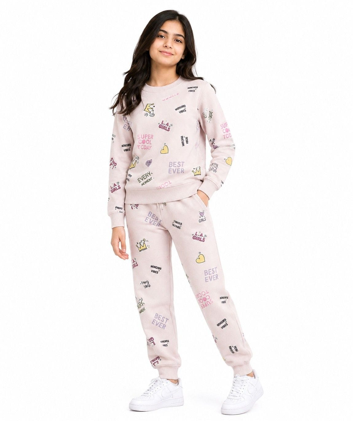 Super Cool All over Fleece Tracksuit - Skin