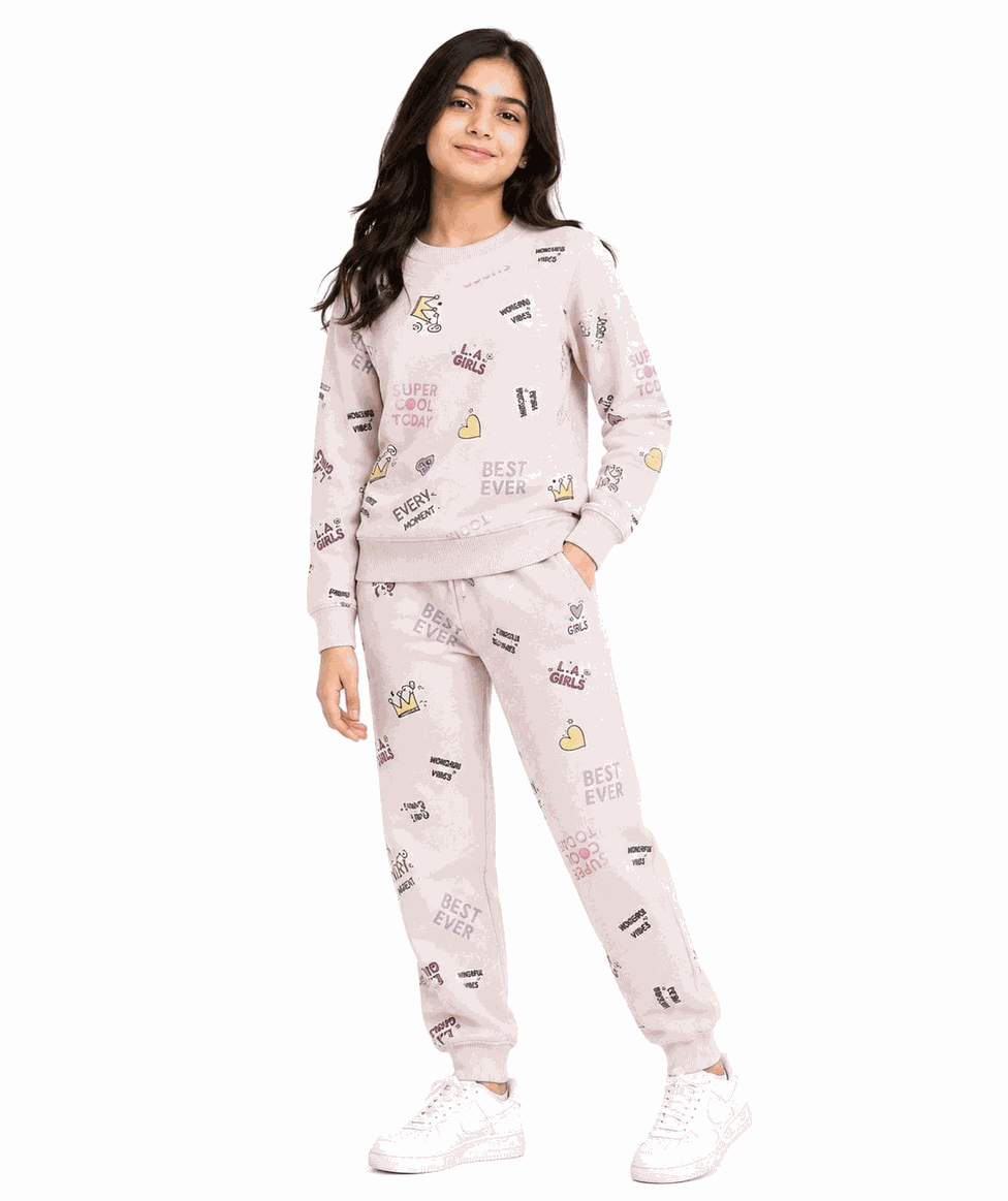 Super Cool All over Fleece Tracksuit - Skin