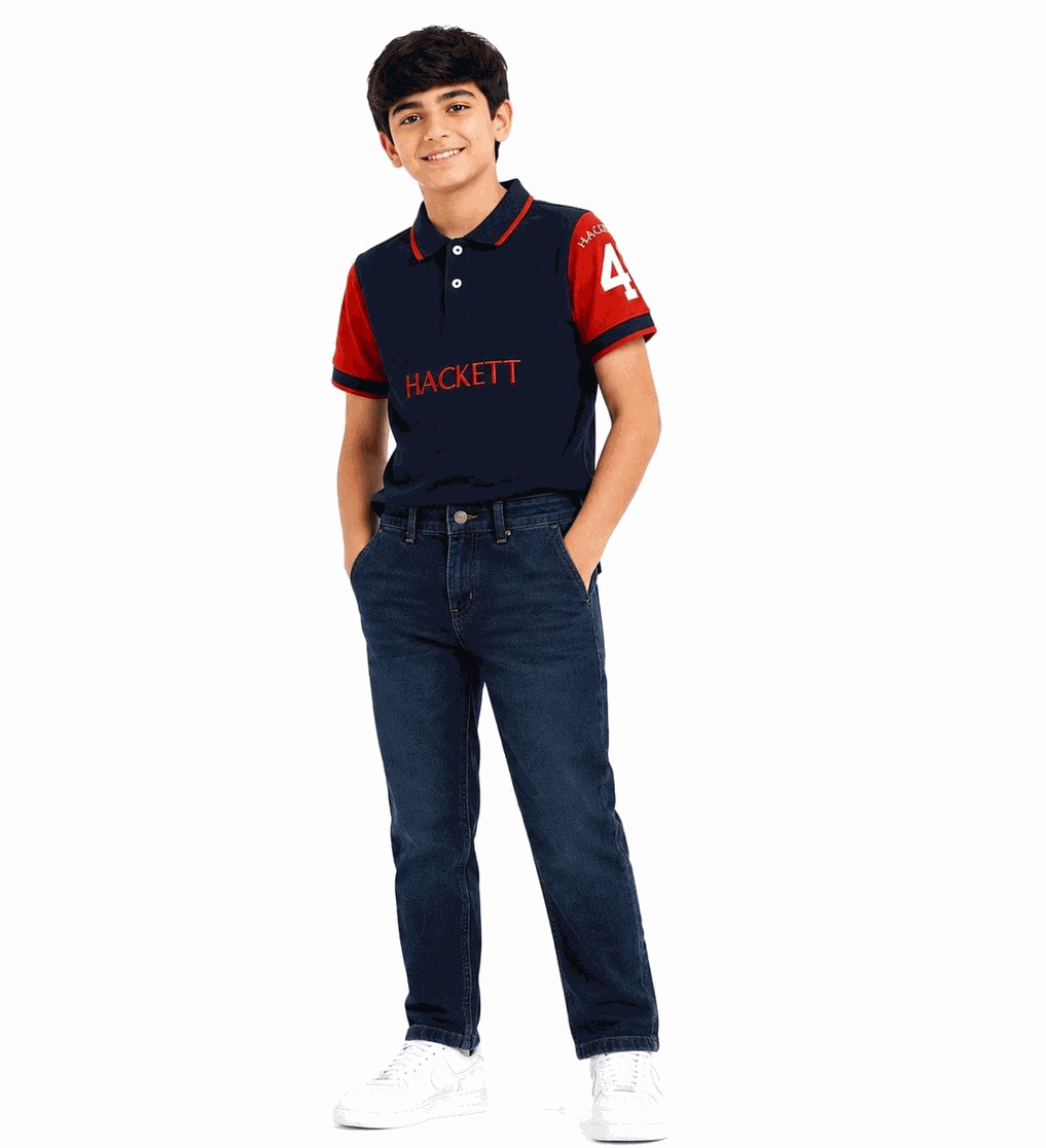 Hackett 4 Red Penal Sleeve Polo Shirt with BS Super Stretch Denim Pent