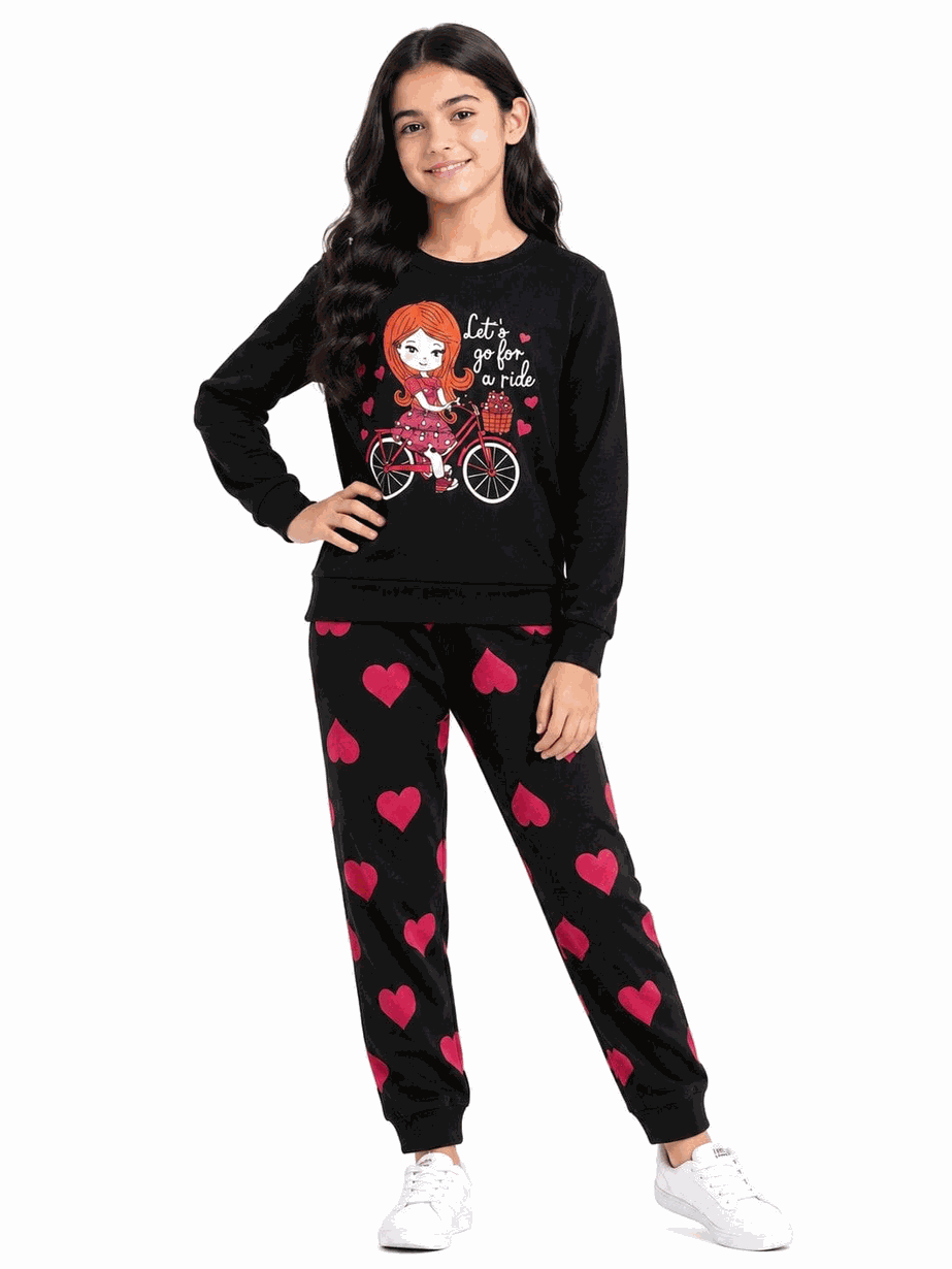 Lets Go For Ride Fleece Tracksuit - Black