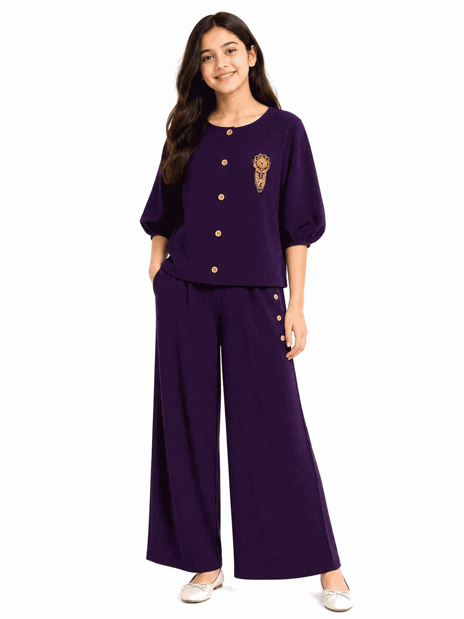 Fairy Plum Arish Lawn Outfit - Purple